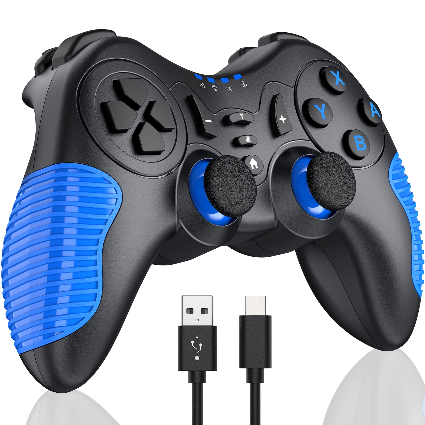Wireless Switch Controller Gamepad for Nintendo Switch/Switch Lite/Switch OLED - Turbo, Wakeup, Screenshot & Dual Vibration - Blue | Perfect for Gaming, Travel & Multiplayer Fun