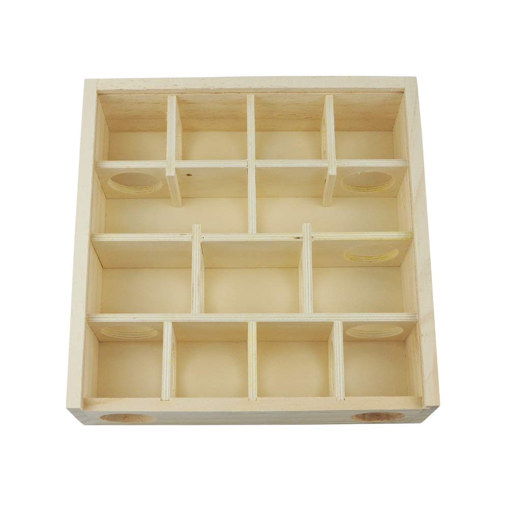 OMEM Wooden Hamster Maze & Hideout - Small Animal Cabin & Cage Accessories - Natural Pet Toys for Hamsters, Mice & Gerbils - Perfect for Cage Enrichment & Playtime Activities