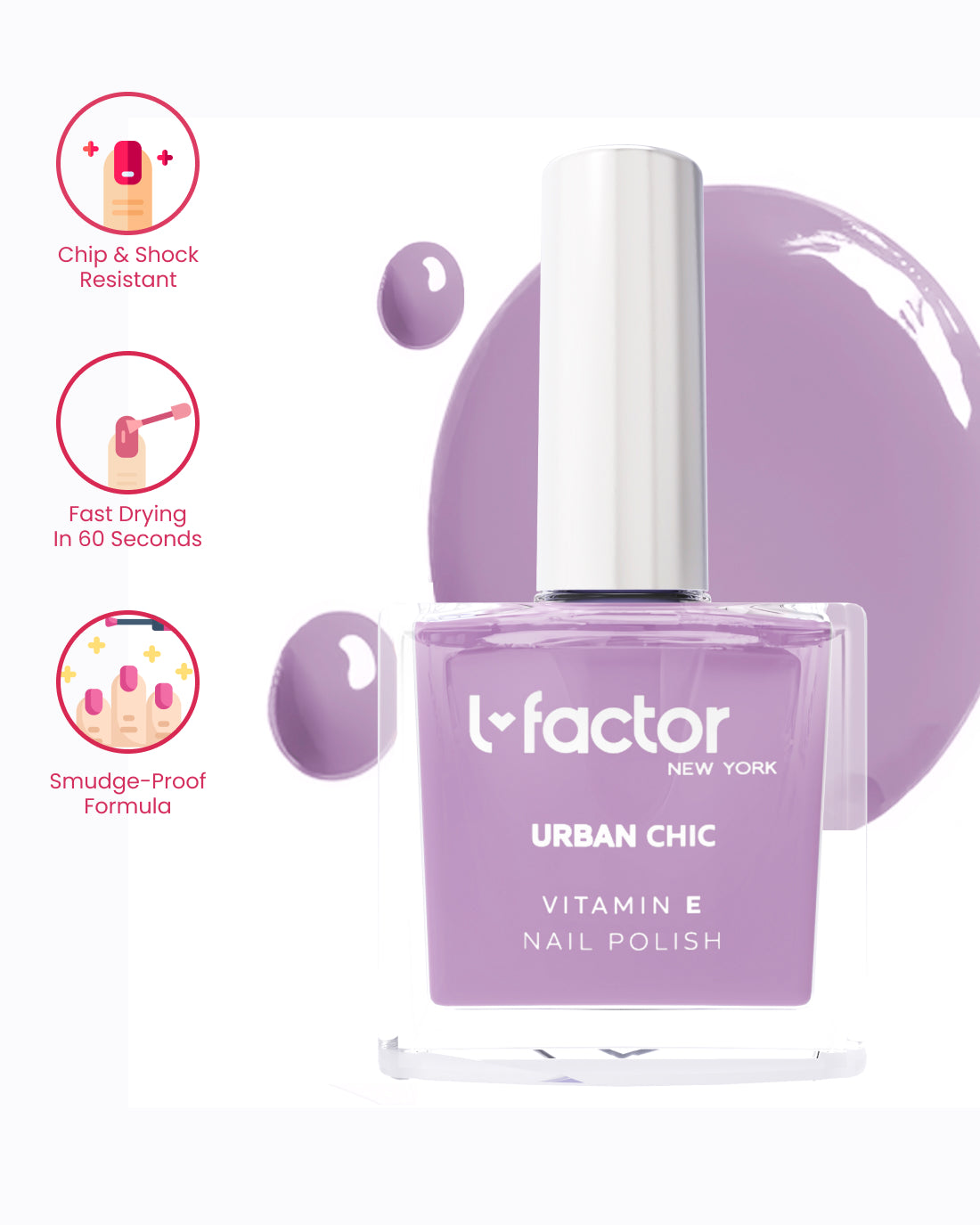 Urban Chic Nail Polish - Long Lasting Vegan Nail Lacquer for Women | Salon Quality Nail Enamel for Manicures, Pedicures & Special Occasions