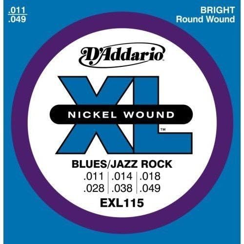 D'Addario Blues Jazz Rock Nickel Wound Electric Guitar Strings 11-49 Gauge 2-Pack Set - Perfect for Blues, Jazz & Rock Performances & Studio Recording