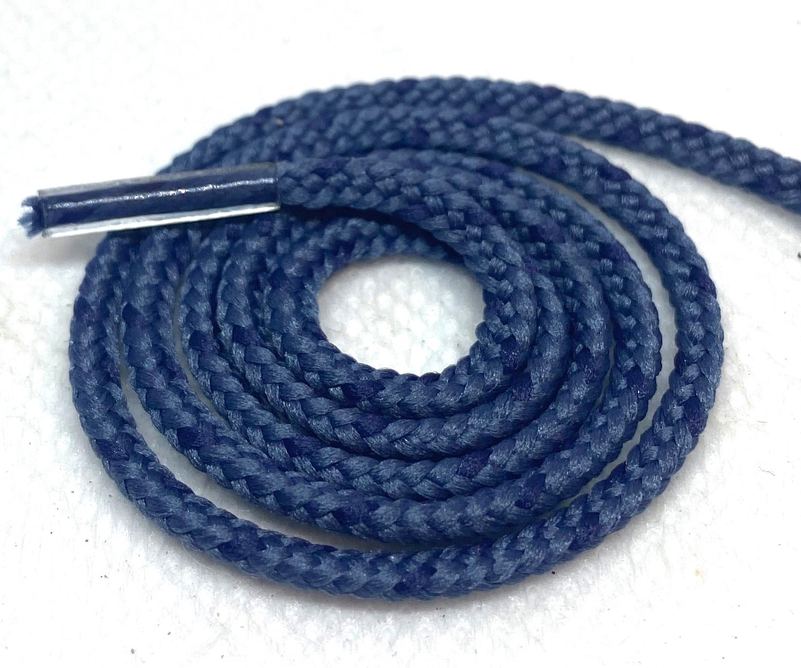 Round Denim Blue Dress Shoelaces with Navy Blue Flecks - Perfect for Casual Shoes, Sneakers & Loafers | Comfortable & Stylish Shoe Laces for Everyday Wear
