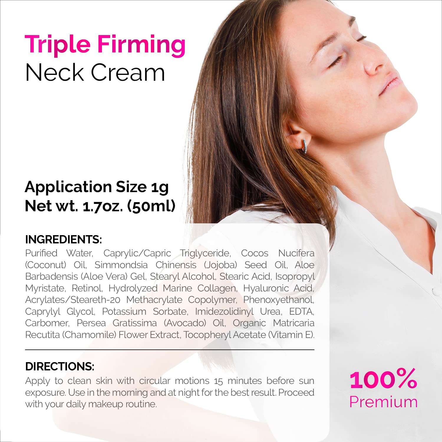 ACTIVSCIENCE Neck Firming Cream - Retinol Collagen & Hyaluronic Acid Anti-Aging Face Moisturizer - Day & Night Wrinkle Cream for Hydration & Skin Tightening - Perfect for Daily Skincare Routine & Nighttime Rejuvenation