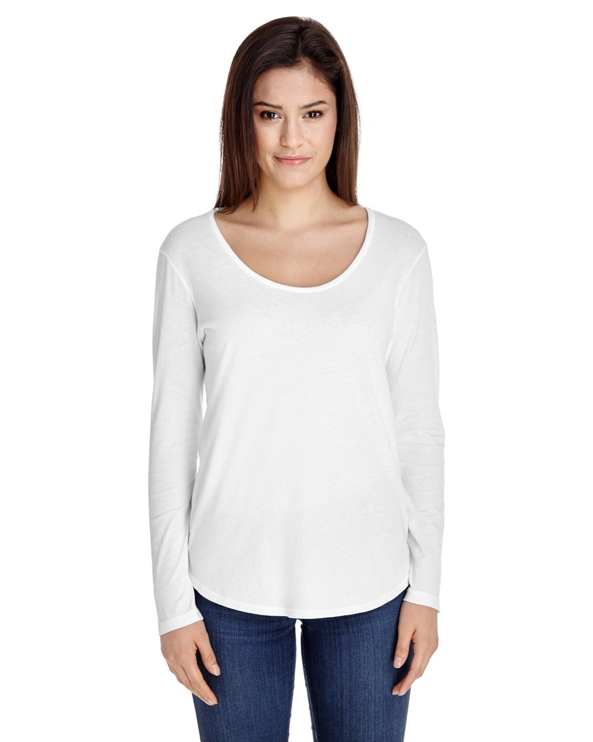 American Apparel Women's Long Sleeve Ultra Wash Tee - Soft Cotton Crewneck Shirt for Casual Wear, Work & Everyday Comfort | Machine Washable & Durable