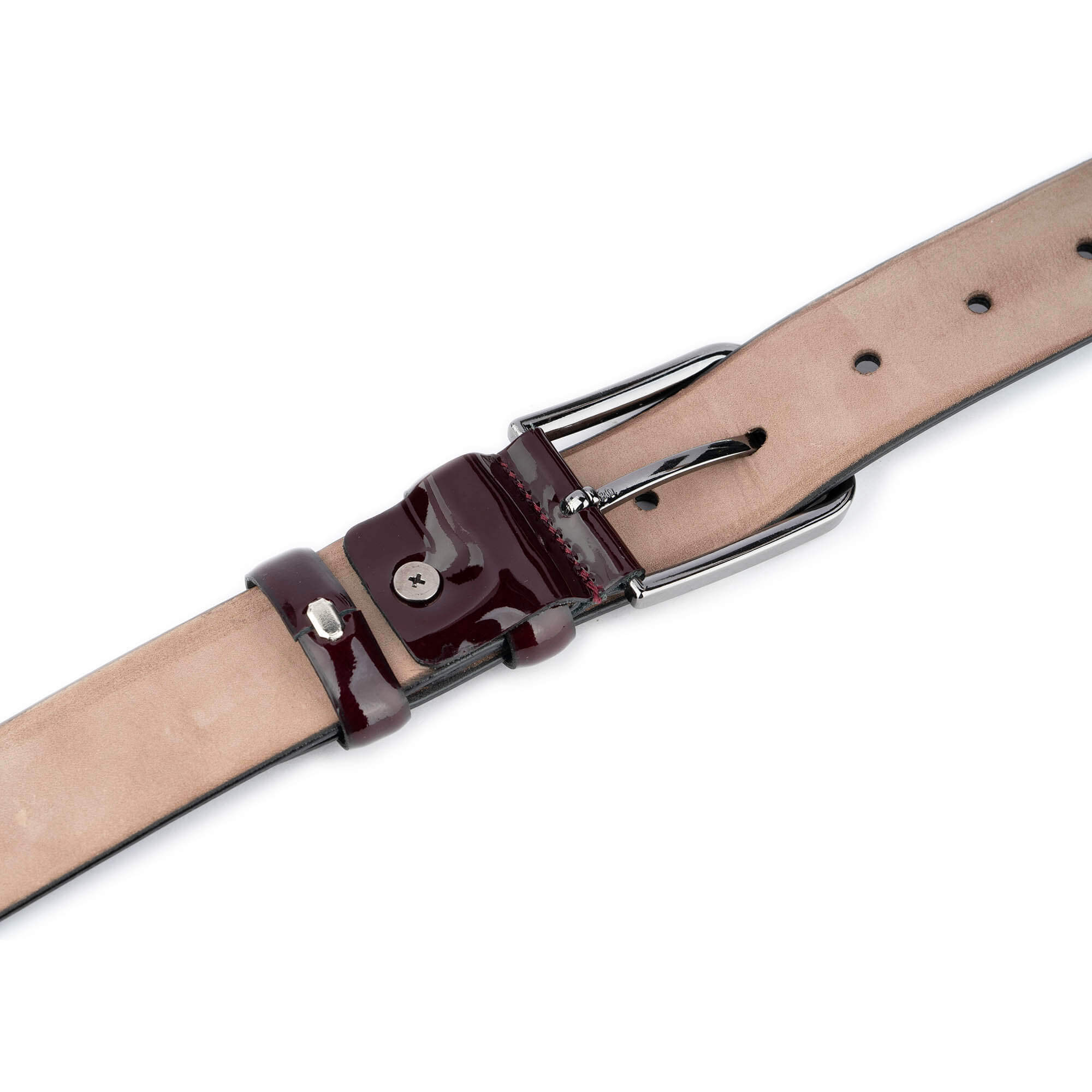 Premium Men's Burgundy Patent Leather Dress Belt - 3.5cm Wide | Formal & Business Attire | Perfect for Weddings, Office & Special Occasions
