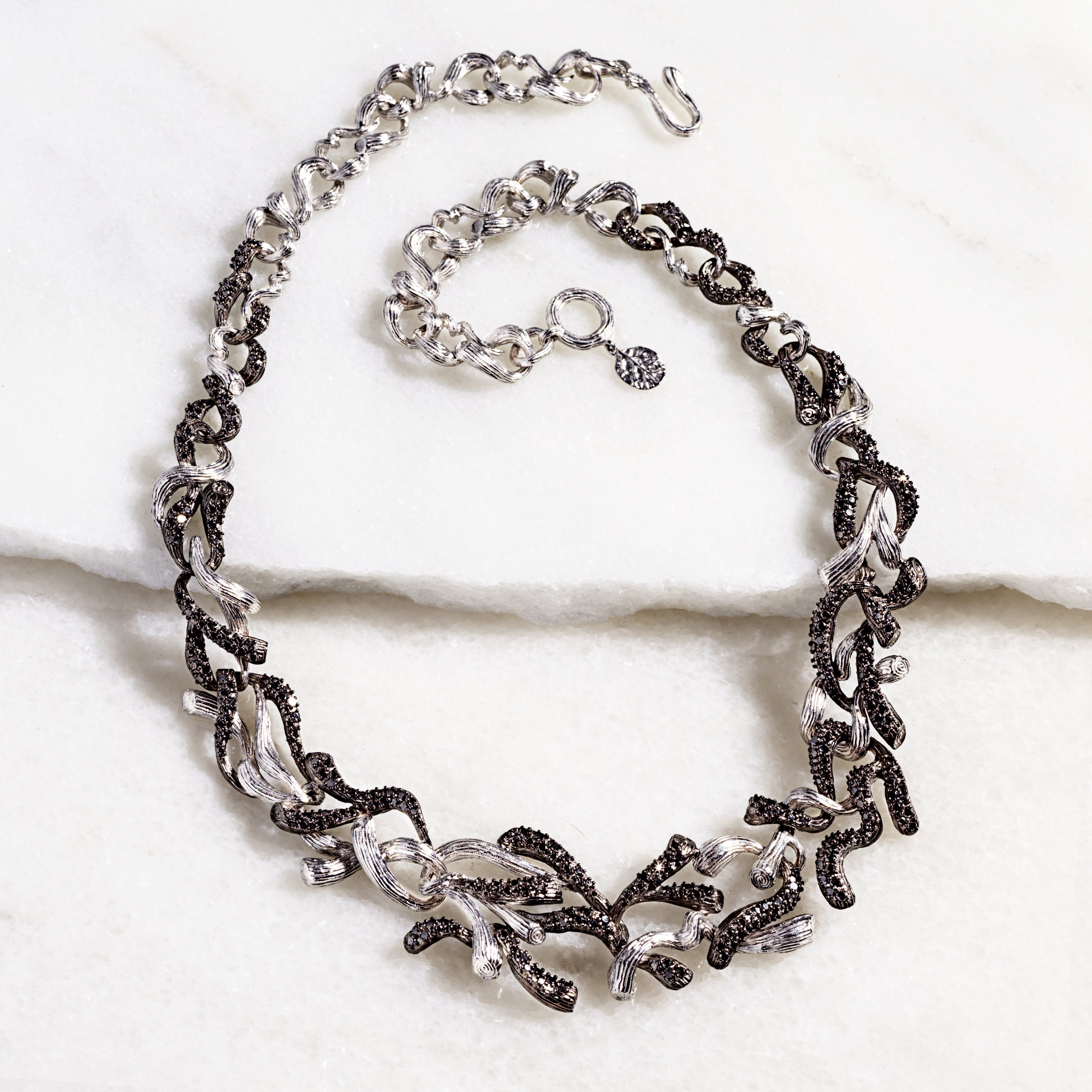 Elegant Branch Coral Necklace with Genuine Diamonds - Perfect for Weddings, Parties & Special Occasions