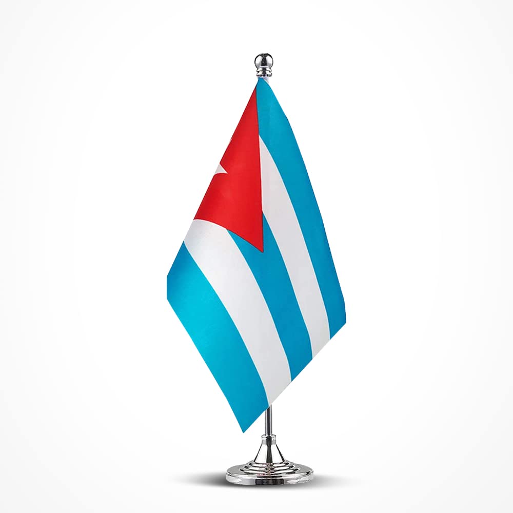 Cuban Flag - Mini Cuba Table Desk Flags for Home, Office & Party Decorations | Patriotic Display & National Pride Decor