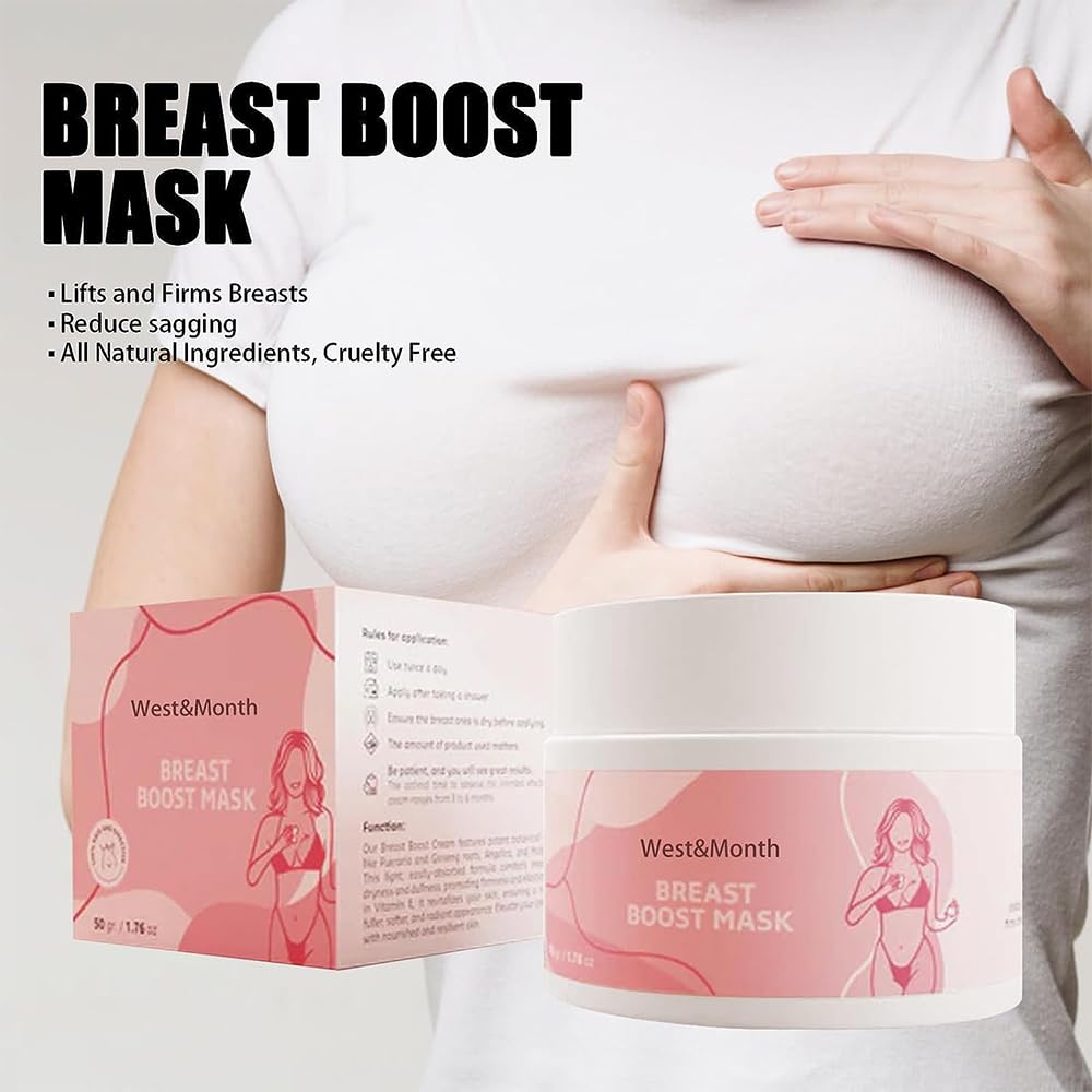 **Glowavenue Breast Enhancement Mask & Firming Cream Set (2Pcs) – Natural Breast Lift & Tightening for Women – Perfect for Spa Nights & Confidence Boost**