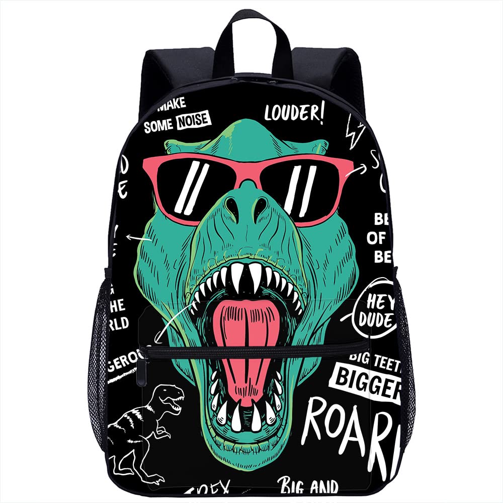 Dinosaur Backpack for School, College & Work - Lightweight Shoulder Bag for Students, Men & Women - Perfect for 1st to 6th Grade, Camping & Daily Use