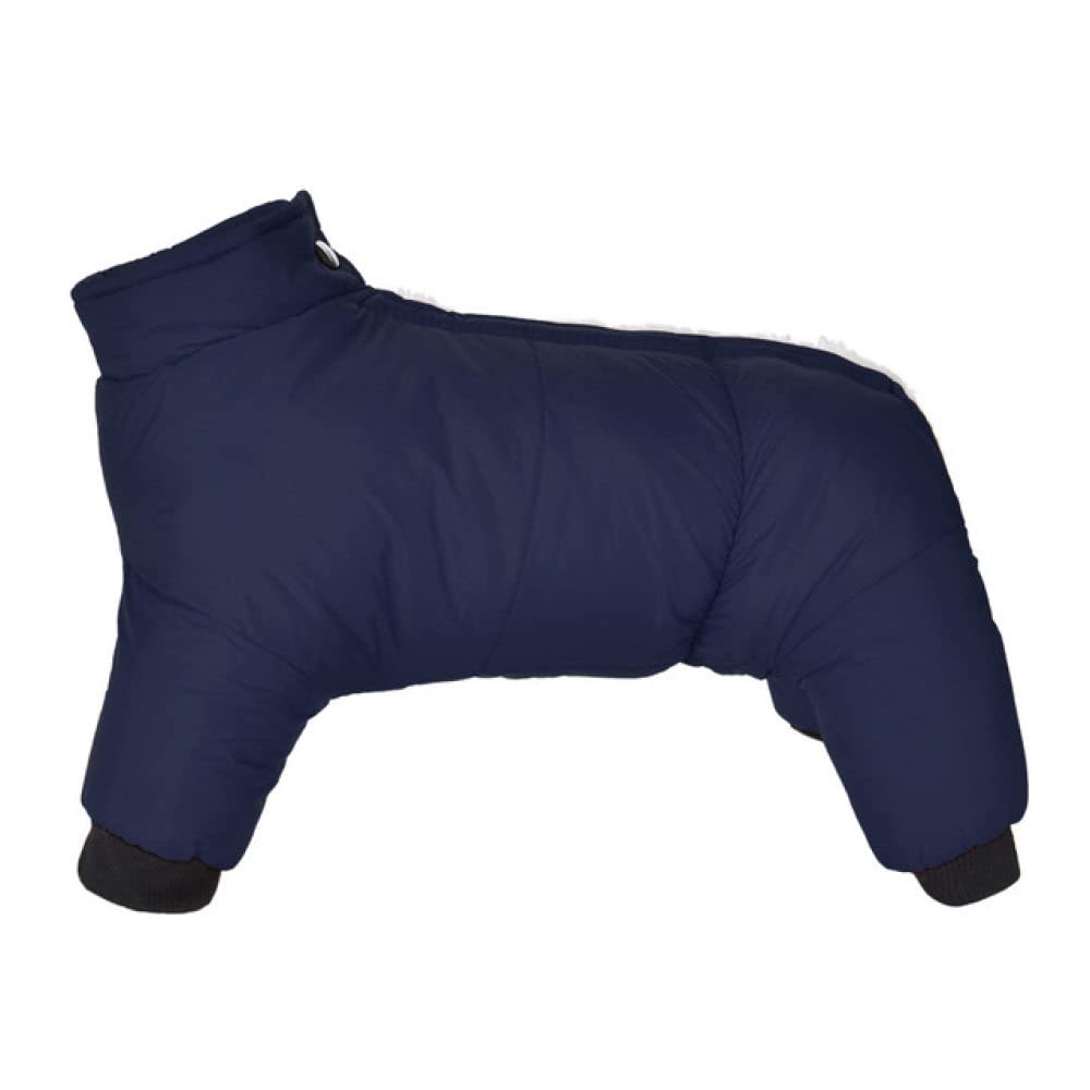 HUANSUN Winter Dog Coat for Small & Medium Dogs - Thick Warm Dog Hoodie Jumpsuit, Fleece-Lined Pet Apparel to Keep Warm - Blue, M - Perfect for Cold Weather Walks & Outdoor Activities