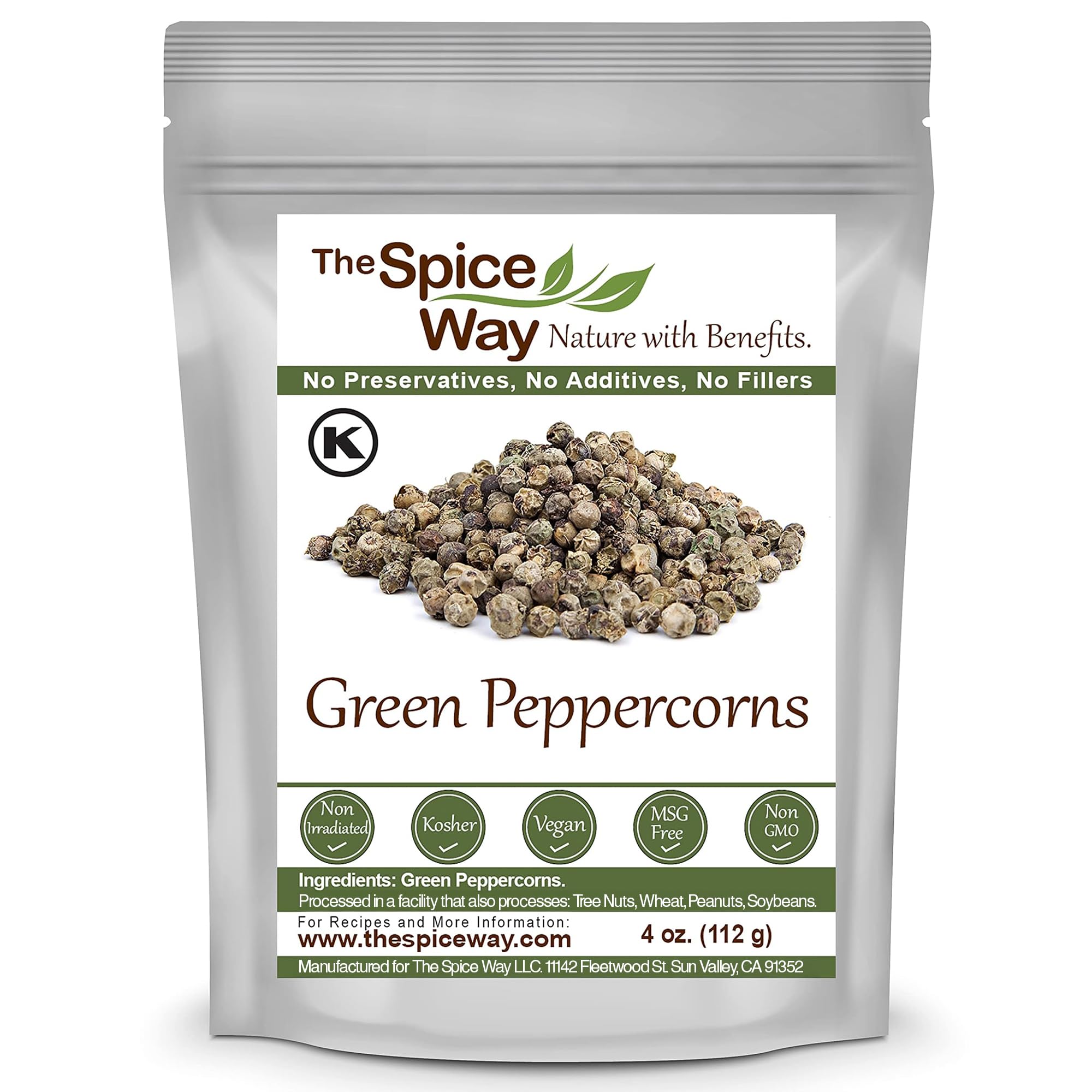 Premium Green Peppercorns 4 oz - Fresh & Aromatic Whole Peppercorns for Cooking, Gourmet Recipes & Spice Blends - Perfect for Steak, Sauces & Asian Dishes