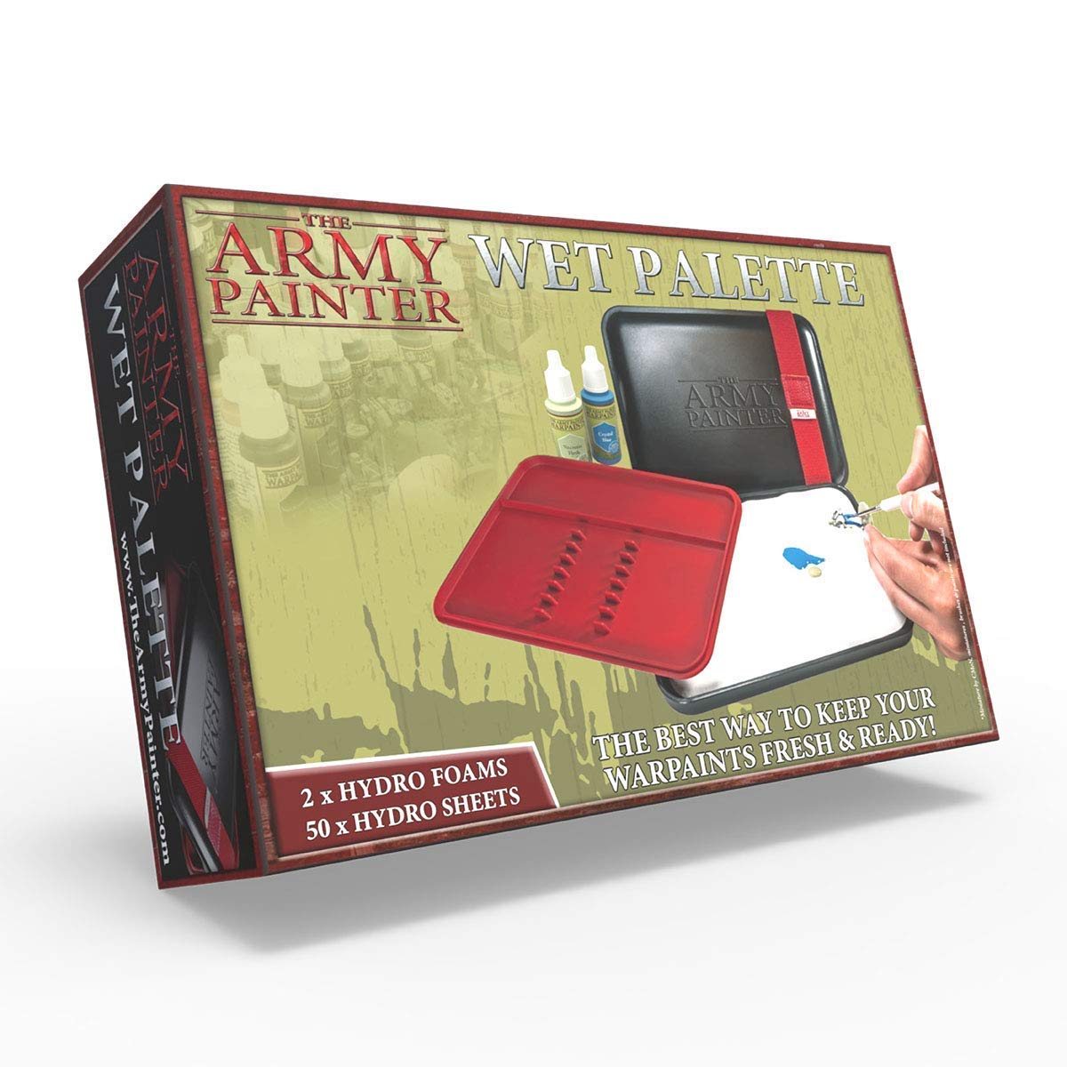The Army Painter Wet Palette & Hydro Pack Mega Brush Set - Professional Miniature Painting Kit with Storage for Brushes & Complete Refill Pack - Perfect for Warhammer, D&D, and Tabletop Gaming