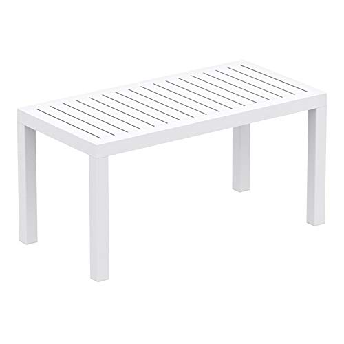 Pemberly Row Modern White Coffee Table - Stylish Living Room Furniture for Small Spaces & Apartments