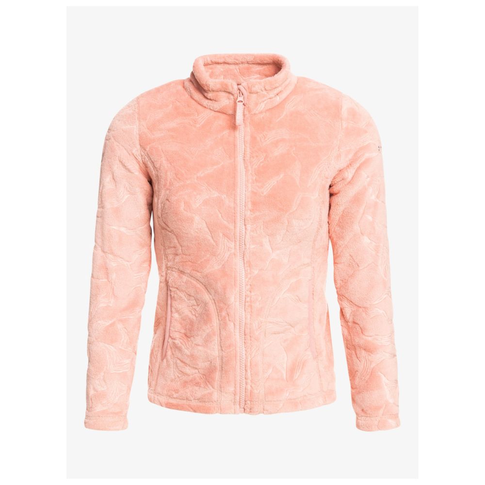 Roxy Igloo Girls Ski Fleece Jacket - Mellow Rose Color - Warm Winter Outerwear for Kids Skiing & Snowboarding