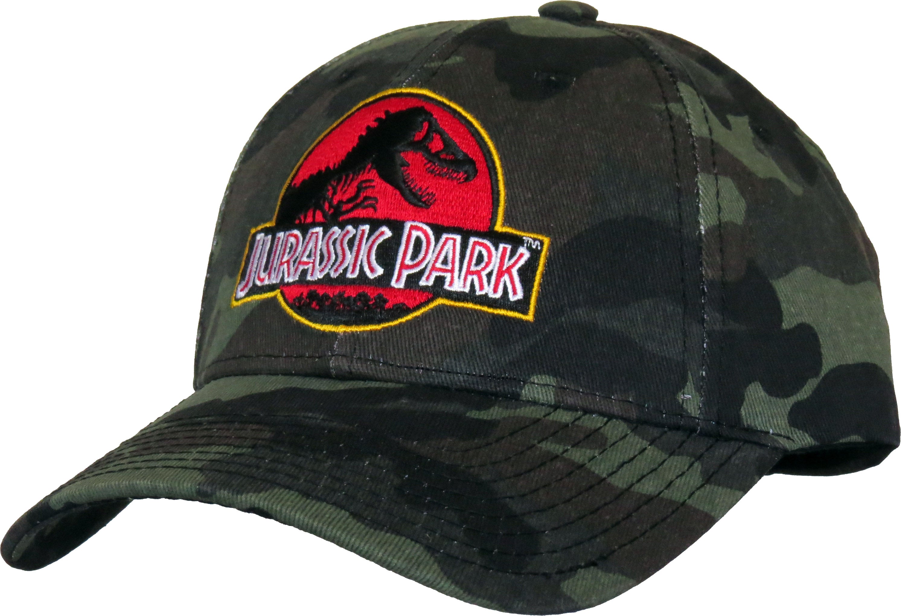 Jurassic Park Adjustable Camo Hat - Officially Licensed Dinosaur Baseball Cap for Men & Women - Perfect for Outdoor Adventures, Movie Fans & Collectors