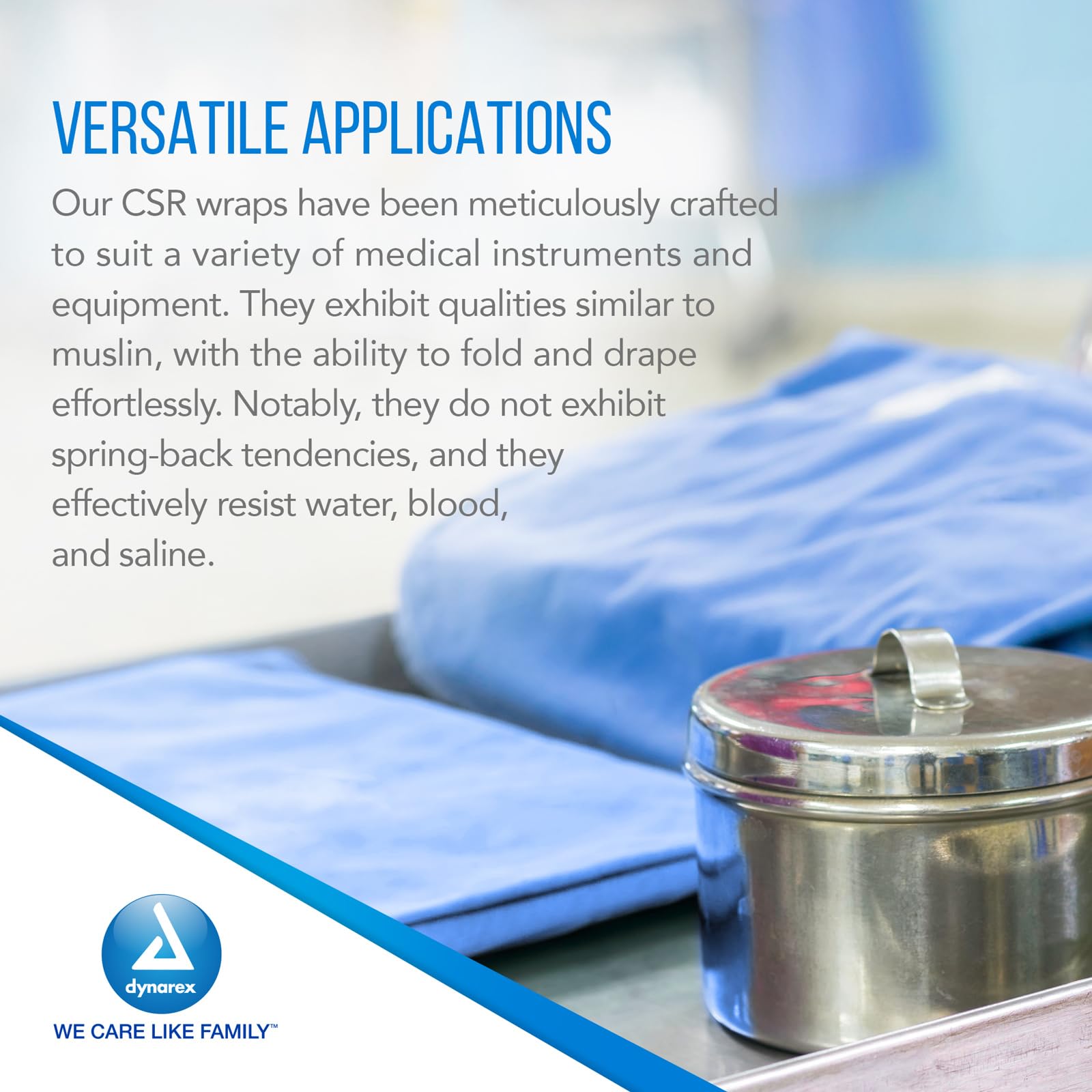 Dynarex CSR Wraps - Disposable & Tear-Proof Sterilization Fabric for Steam & EO Gas Instrument Sterilization - 36