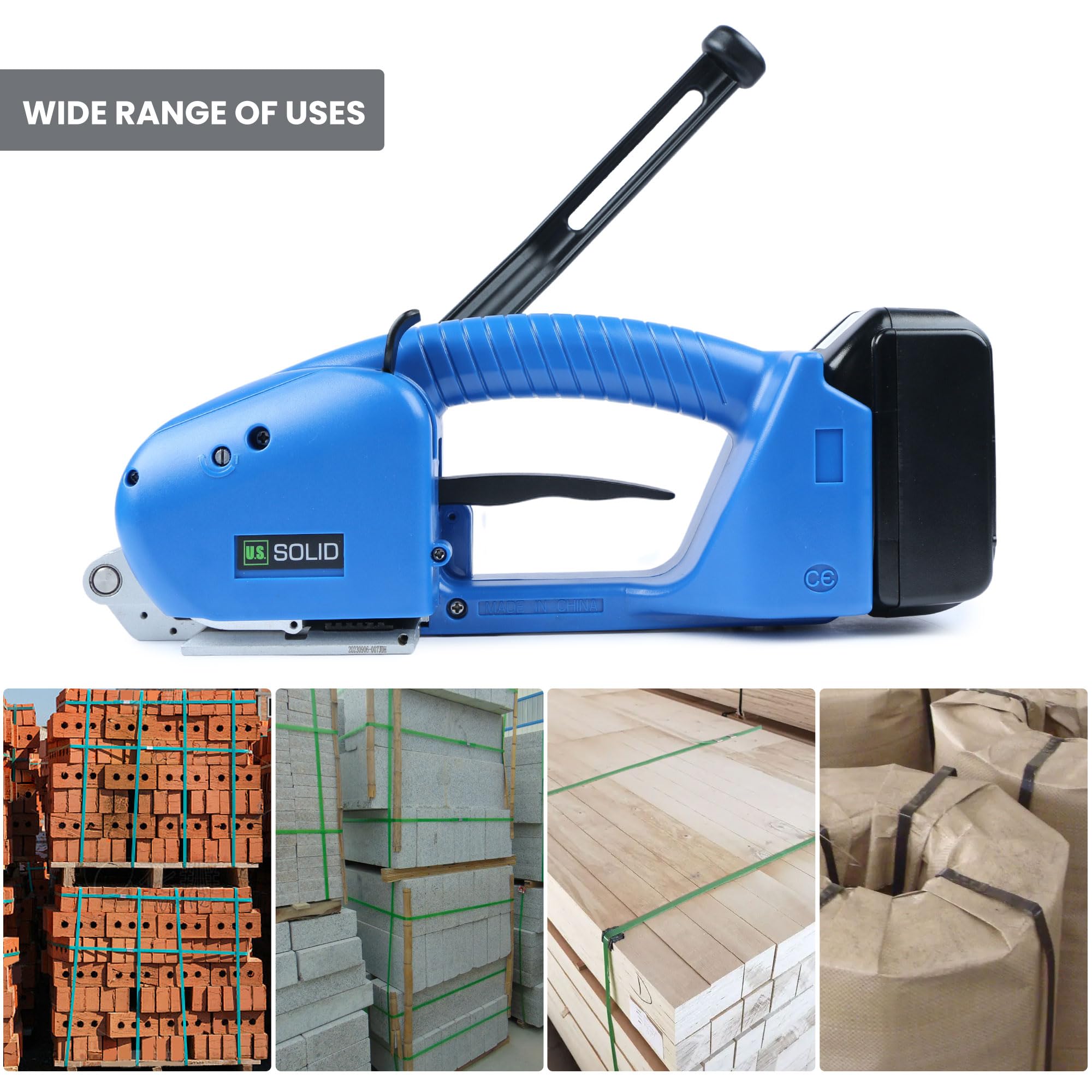 U.S. SOLID Electric Strapping Machine - Handheld Semi-Automatic Banding Tool for 1/2-5/8 inch PP PET Straps | Perfect for Packaging, Shipping & Warehouse Use