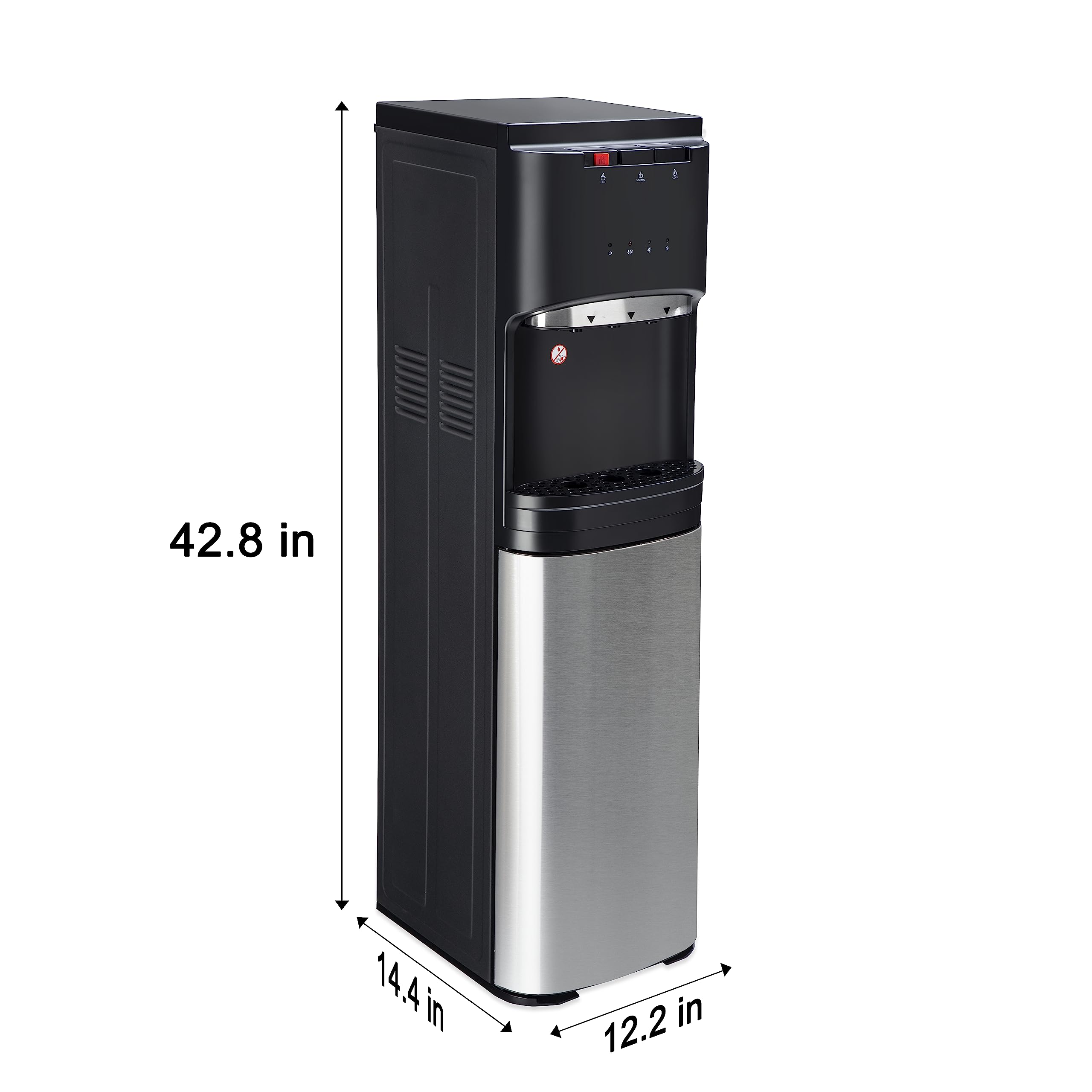 Euhomy Self-Cleaning Bottom Loading Water Cooler Dispenser with UV Sterilization - Stainless Steel 3/5 Gallon Water Dispenser for Home & Office - Perfect for Kitchen, Living Room, or Workplace Hydration