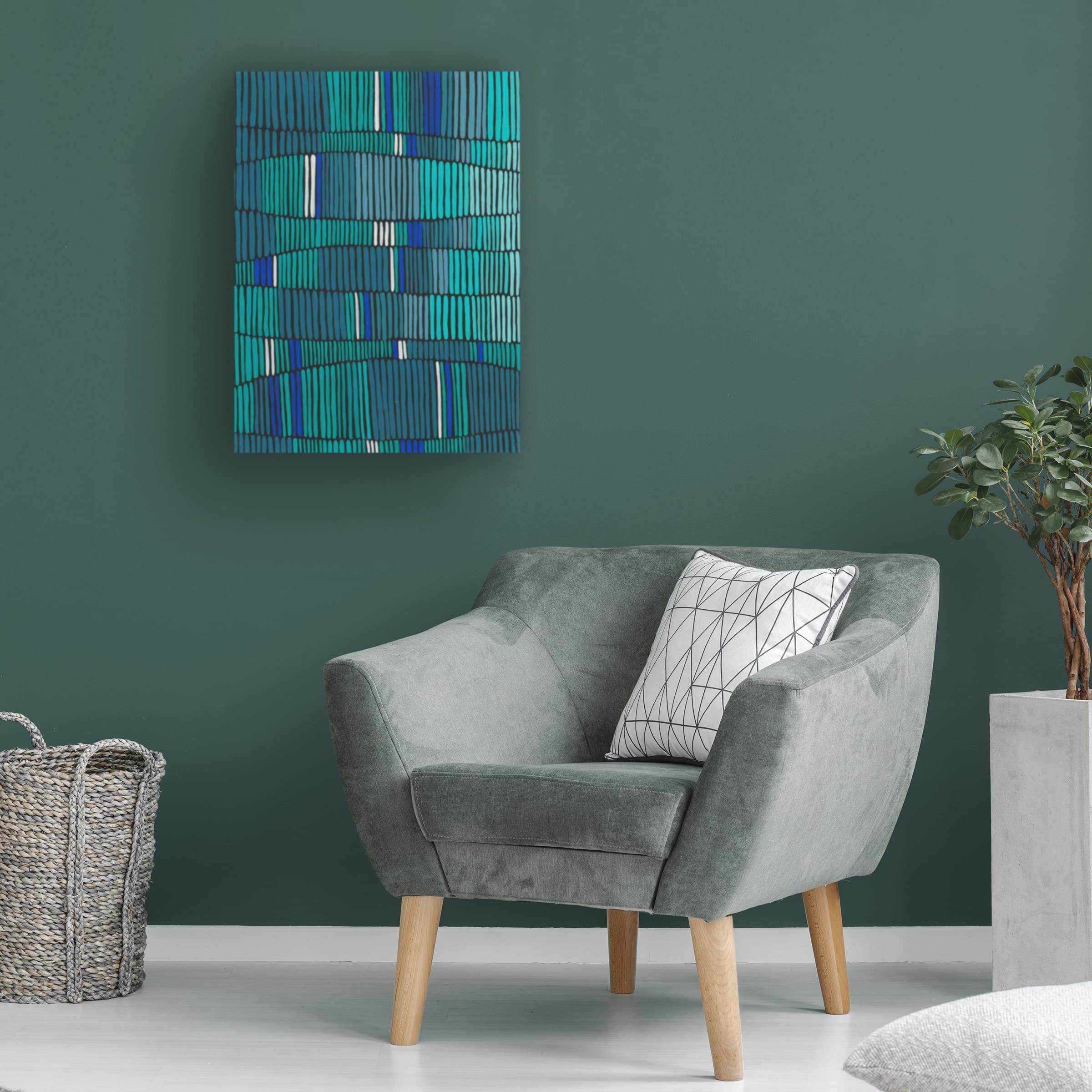 Trademark Fine Art 'Teal Tribal II' Canvas Wall Art by Regina Moore - Modern Abstract Painting for Living Room, Bedroom & Office Decor
