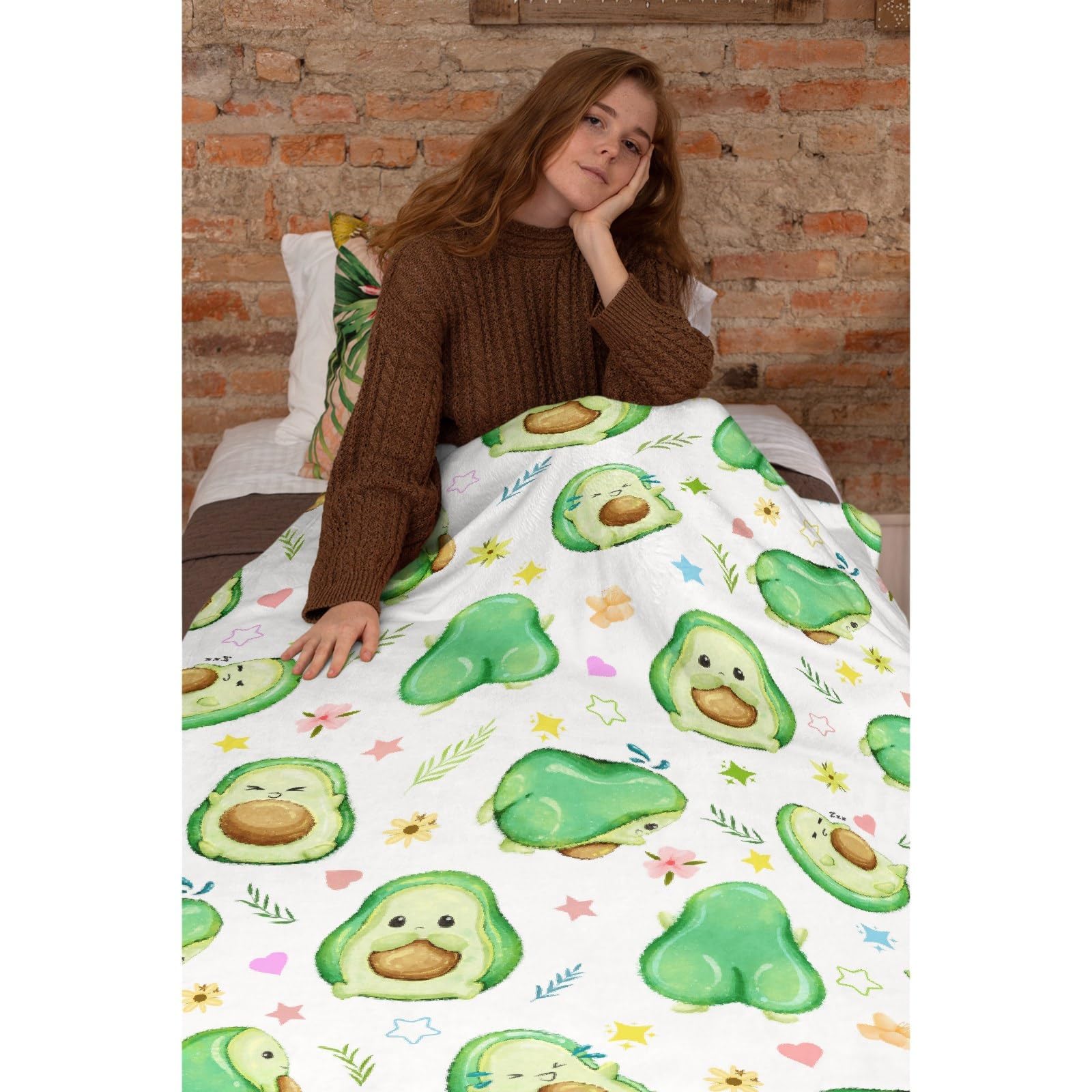 Darani Avocado Soft Flannel Throw Blanket - Lightweight & Cozy 50x60 Inches - Extra Large Warm Blanket for Bed, Couch, Sofa - Perfect for Family Movie Nights & Winter Snuggles