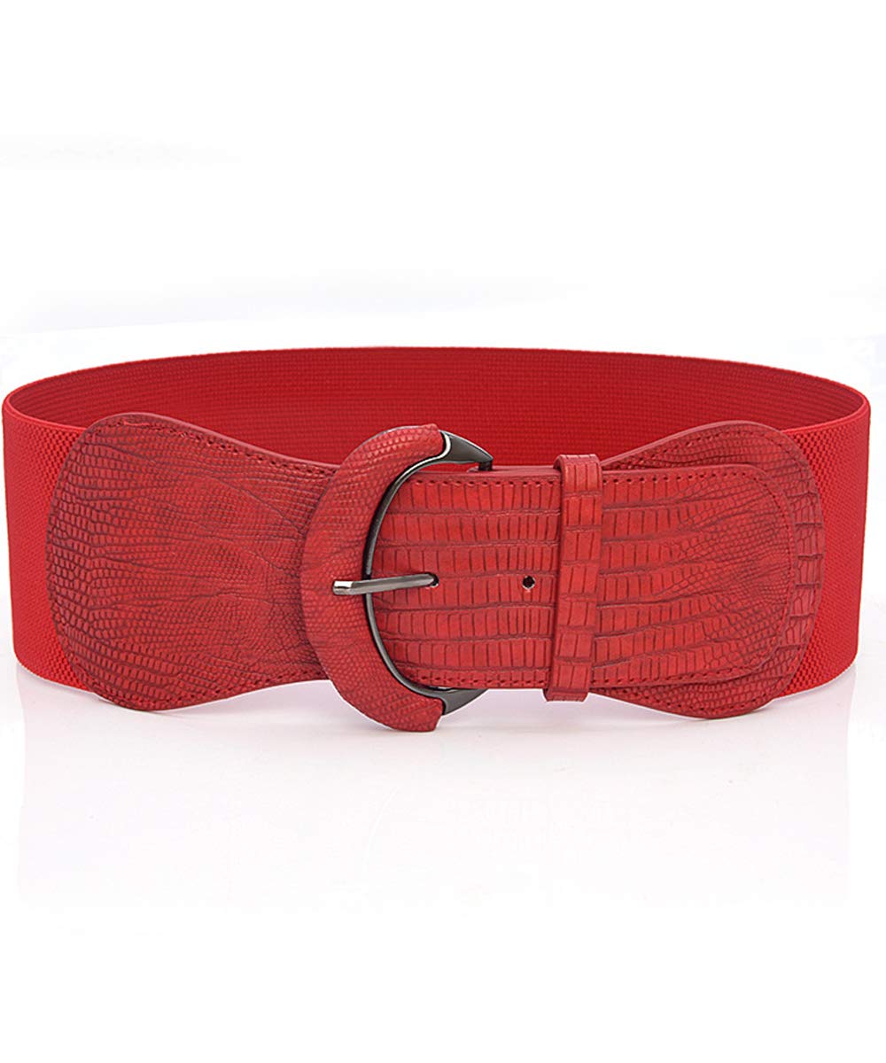 3-Piece Women's Wide Elastic Waist Belts - Genuine Leather Adjustable Fashion Belts for Dresses & Skirts - Stylish Decorative Belt Hooks - Perfect for Office, Party & Casual Outfits