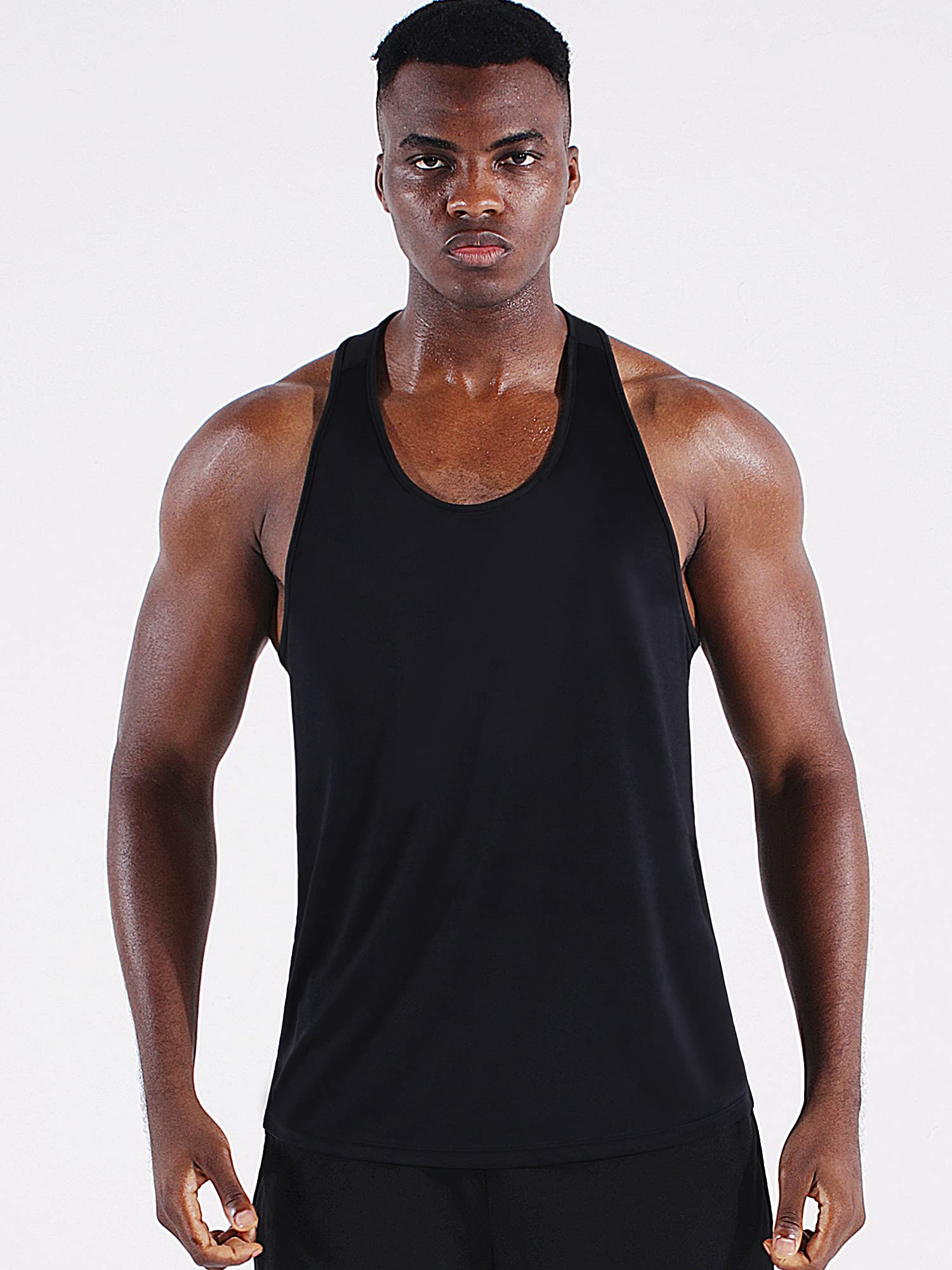 NELEUS Men's 3 Pack Running Tank Tops - Moisture Wicking Quick Dry Athletic Shirts for Gym, Workout & Sports - Breathable Y-Back Sleeveless Shirts for Jogging, Fitness & Summer Activities