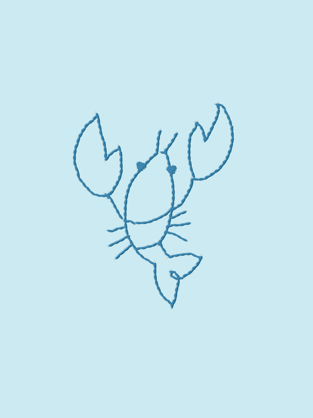 Lobsters Wallpaper by Lingua Franca - Blue on Sky Design | Premium Peel & Stick Wallpaper for Kitchen, Bathroom, Nursery & Home Decor