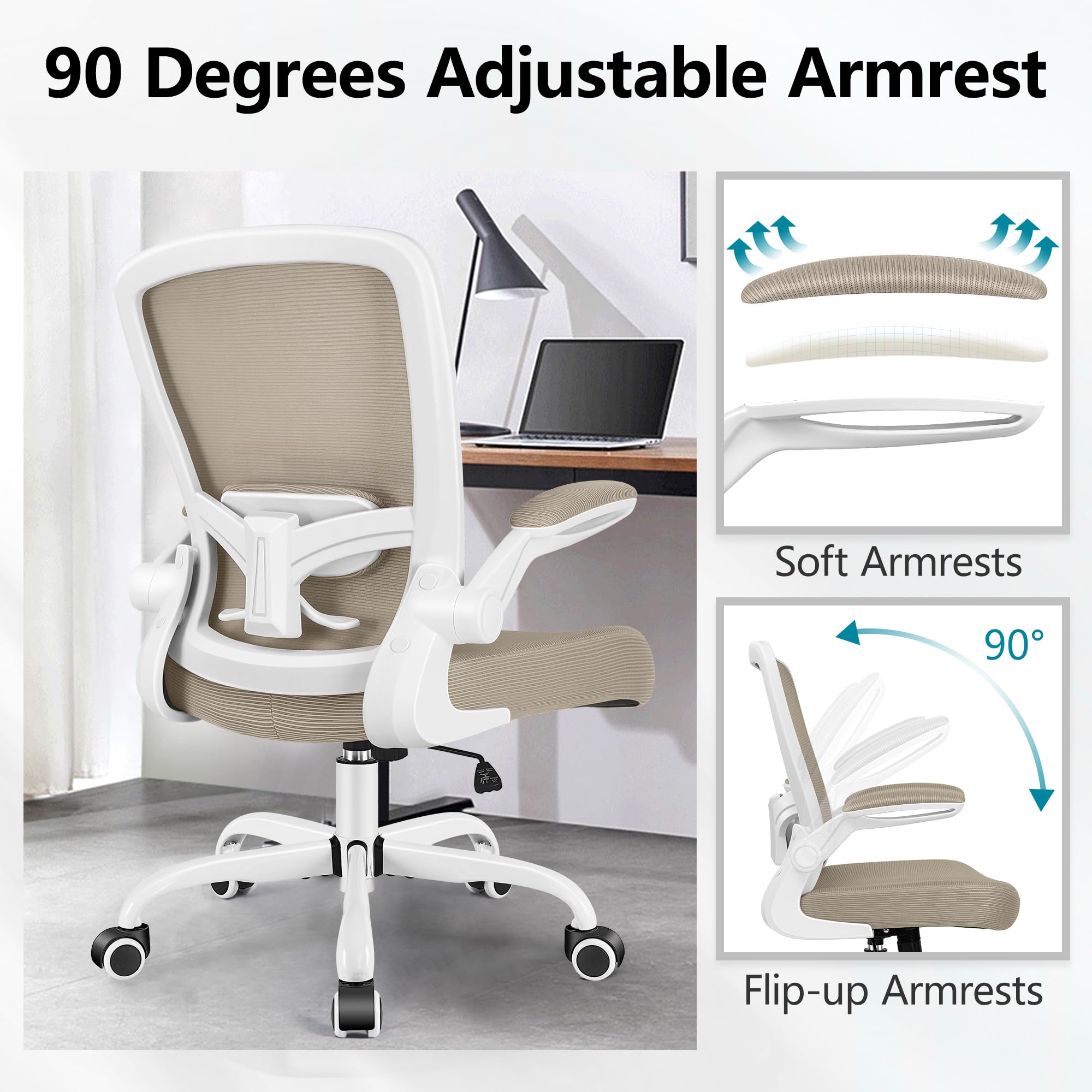 FelixKing Ergonomic Office Chair - Adjustable High Back Mesh Desk Chair with Lumbar Support & Flip-Up Armrests - Comfortable Rolling Swivel Computer Task Chair for Home Office, Gaming, and Workspace