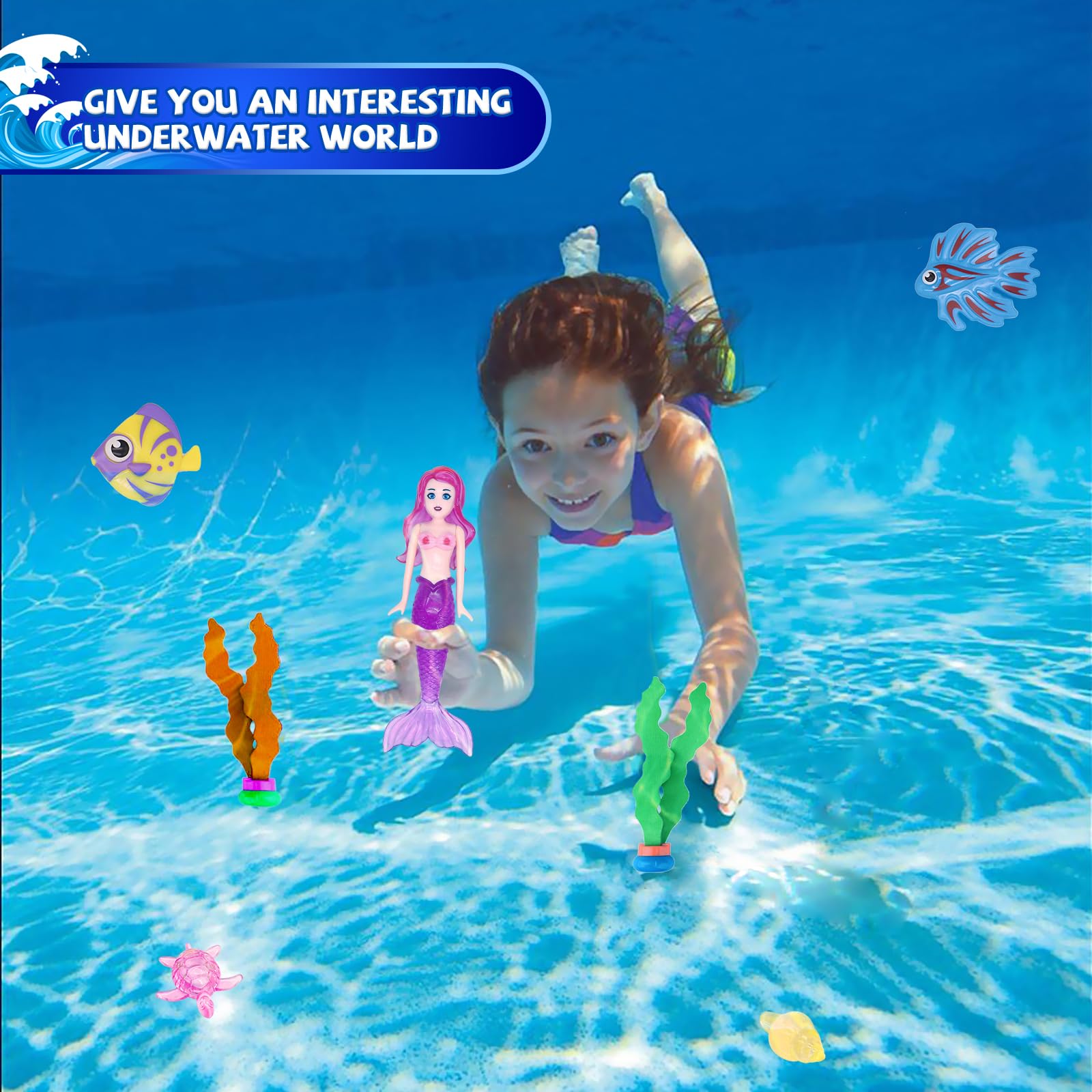 **23-Piece Kids Diving Pool Toys Set for Ages 3-12 - Includes Storage Bag & Sinking Toys for Summer Swim Games - Perfect for Pool Parties, Beach Trips & Backyard Fun**