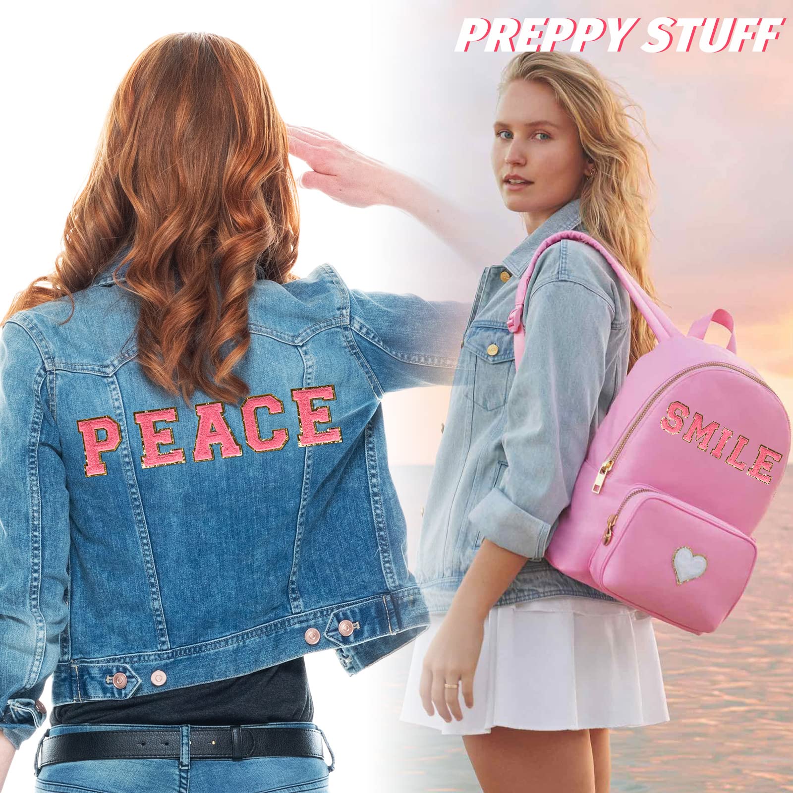 Iron-On Letter Patches - Self-Adhesive Preppy Alphabet Letters for Clothing, Jackets & Bags (1PC) - Perfect for DIY Crafts, Varsity Style & Customizing Denim