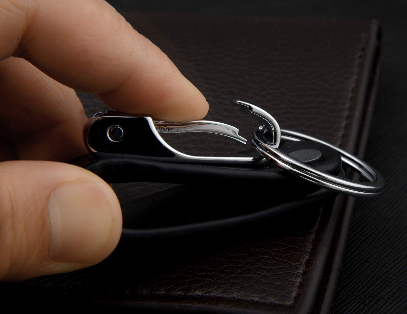 Premium Leather Belt Loop Keychain with 2 Detachable Clips & Key Ring - Durable Belt Key Holder for Men & Women - Perfect for Outdoor Activities, Hiking, and Everyday Carry