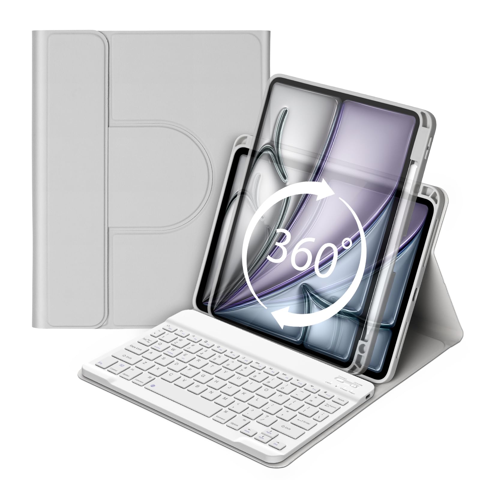 360° Rotating Magnetic Detachable Keyboard Case for iPad Air 11