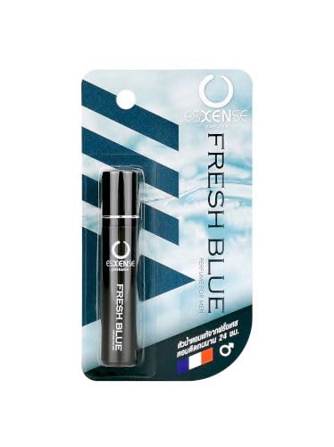 ESXENSE Fresh Blue Roll-On Perfume for Men - 24-Hour Long Lasting Scent, 3ml Travel Size (Made in Thailand) - Perfect for Daily Wear, Office & Date Nights
