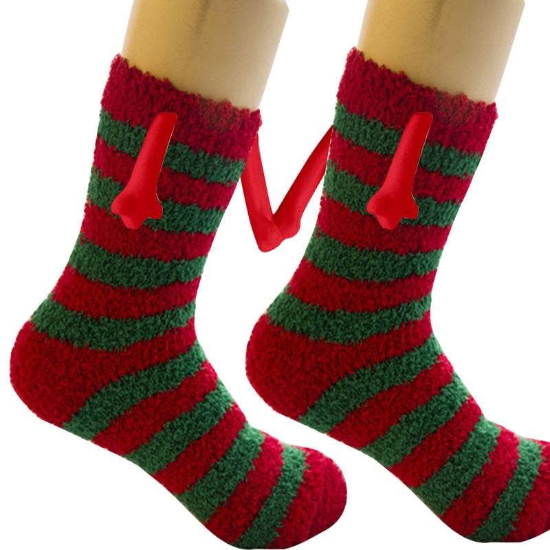 Hand In Hand Magnetic Christmas Socks - Festive Holiday Socks for Couples & Families - Perfect for Christmas Gifts, Stocking Stuffers & Winter Home Decor
