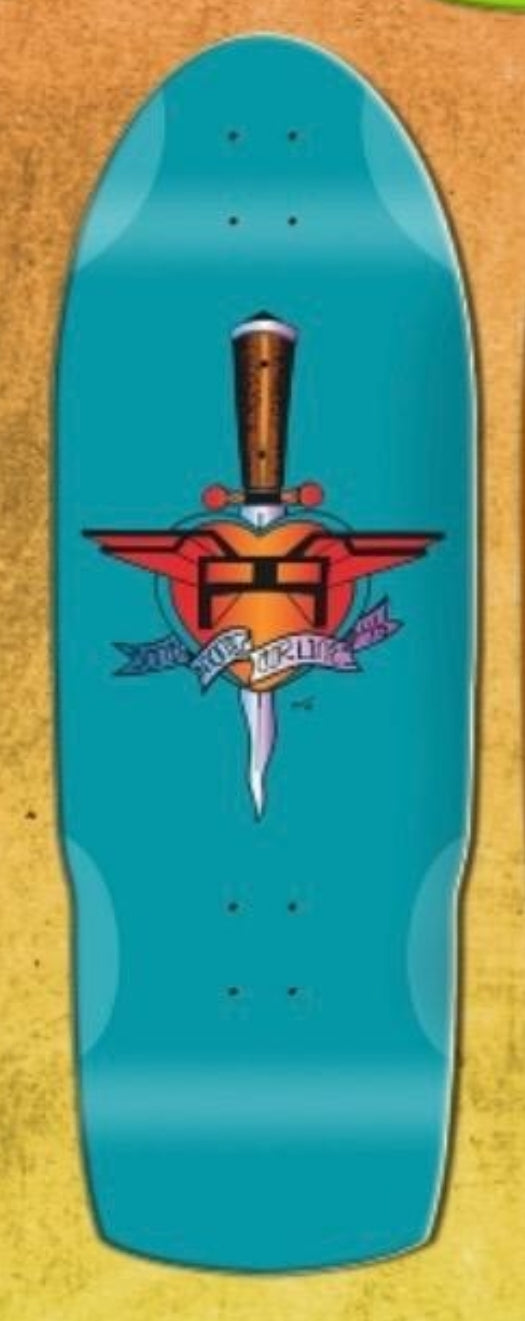 SMA Santa Monica Airlines HEART Skateboard Deck - Teal Color | High-Performance Skateboard for Street & Park Riding | Perfect for Skaters & Collectors