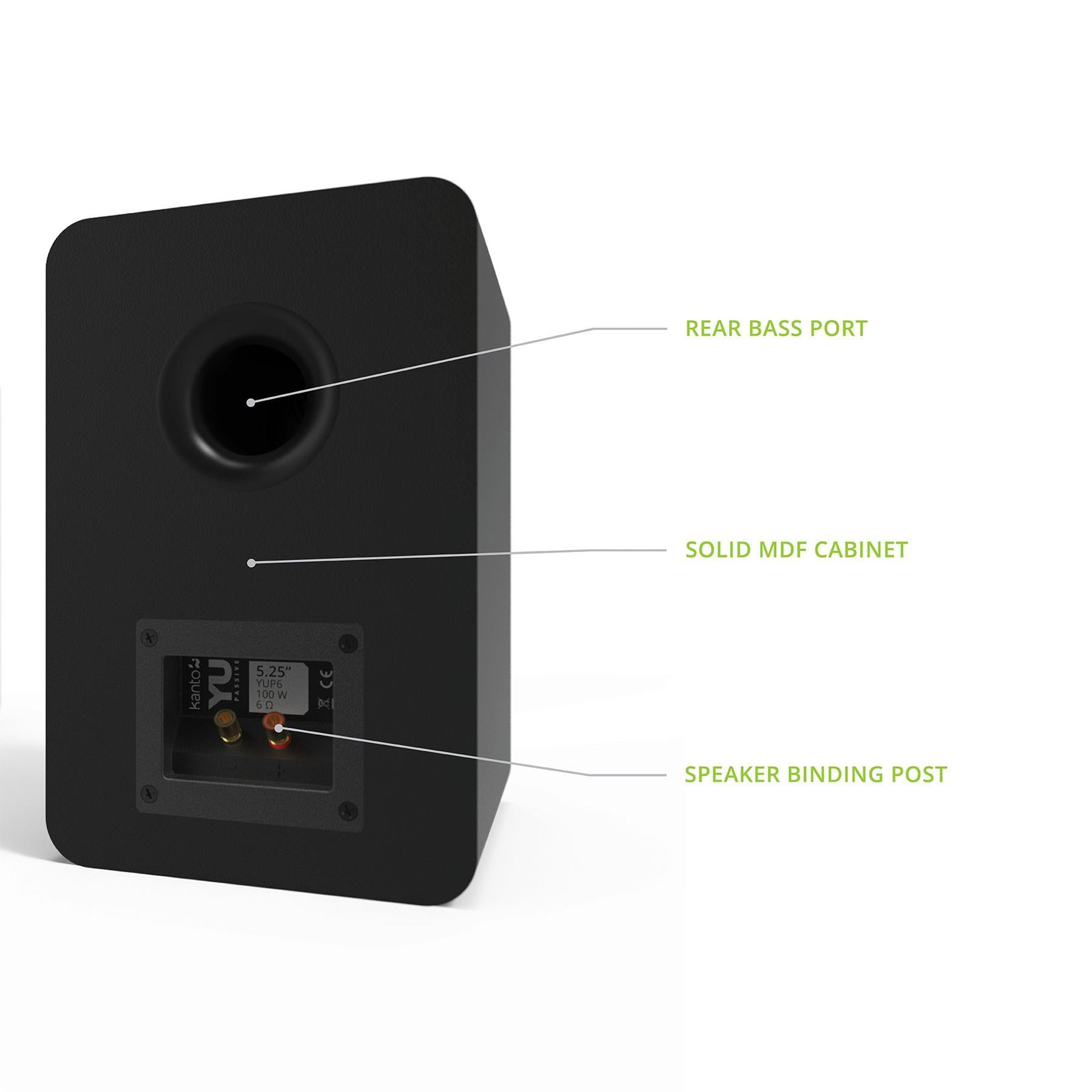 Kanto YUP6 Passive Bookshelf Speakers (Pair) - High-Quality Audio for Home Theater, Music & Gaming - Perfect for Living Rooms, Offices & Studios