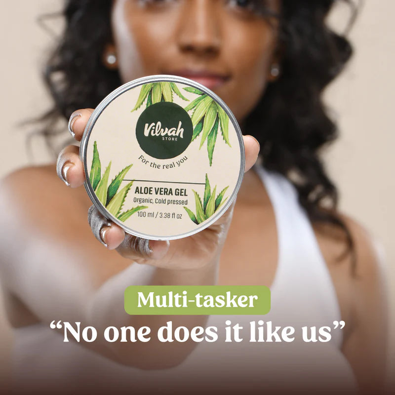Organic Aloe Vera Gel for Skin & Hair Care - Hydrating, Soothing, and Healing - Perfect for Sunburn Relief, Moisturizing, and Hair Growth