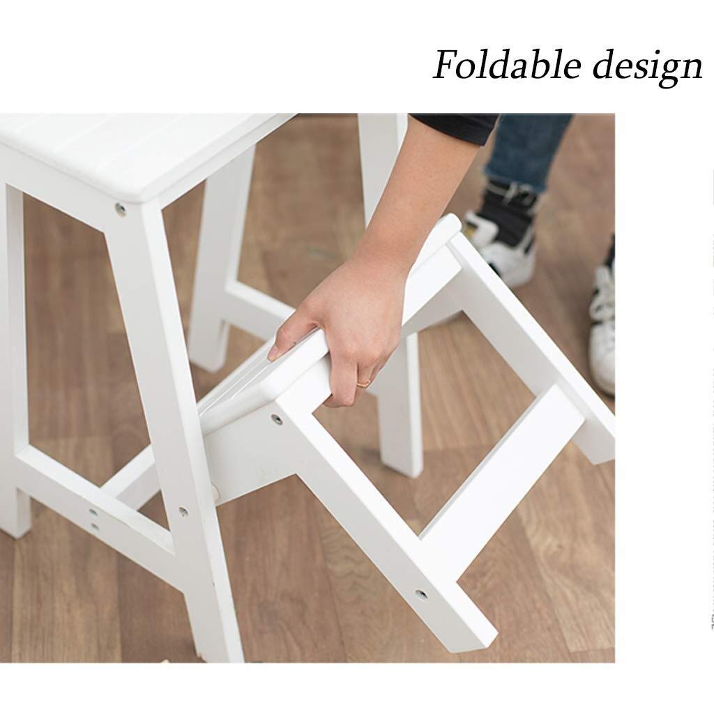 UCCE Indoor Wooden Climbing Stool for Adults - Foldable Step Ladder Chair, Multifunctional Storage Shelf & Flower Stand - Perfect for Home Decor, Kitchen Use, and Gardening