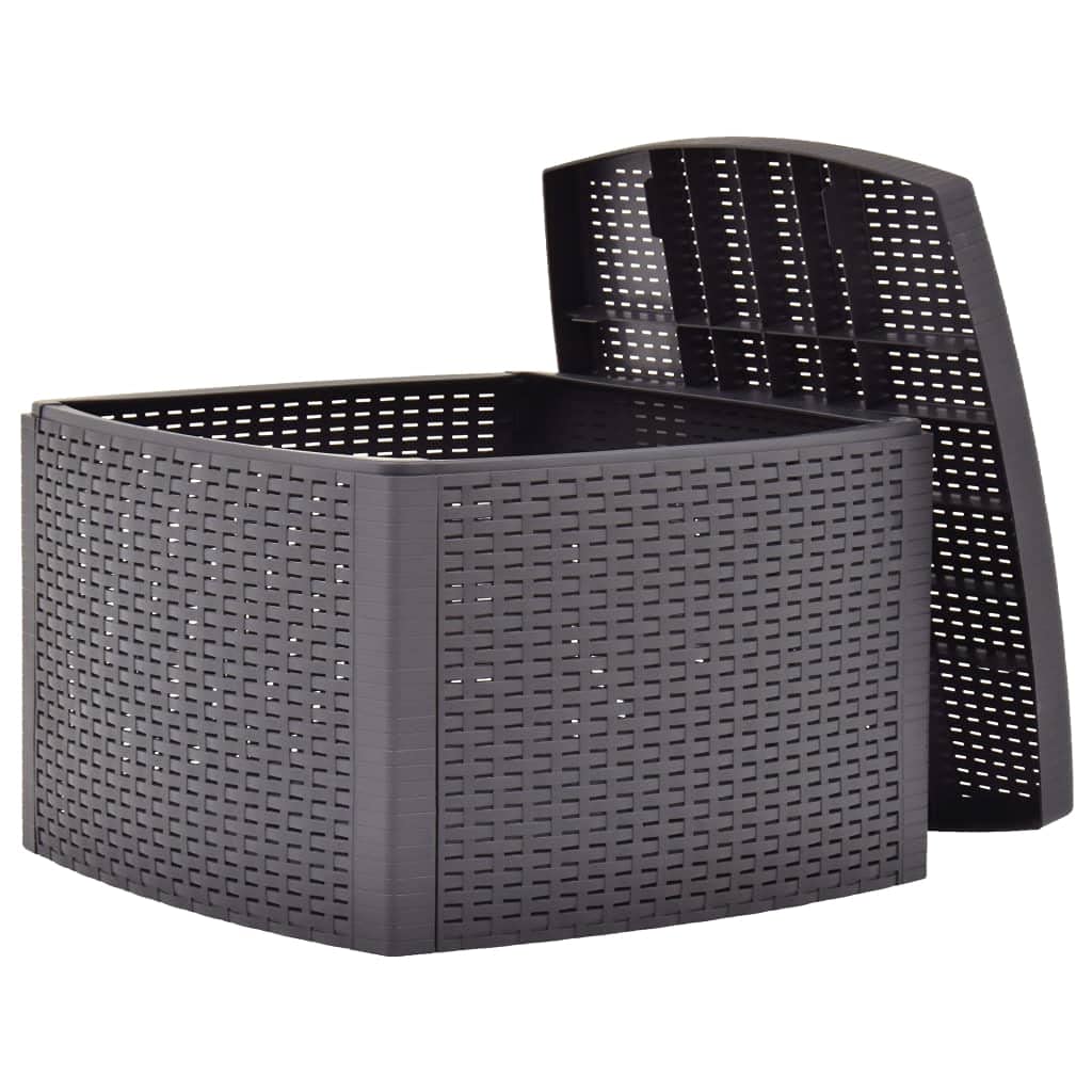 Modern Minimalist Outdoor Patio Side Table with Extra Storage - 21.3