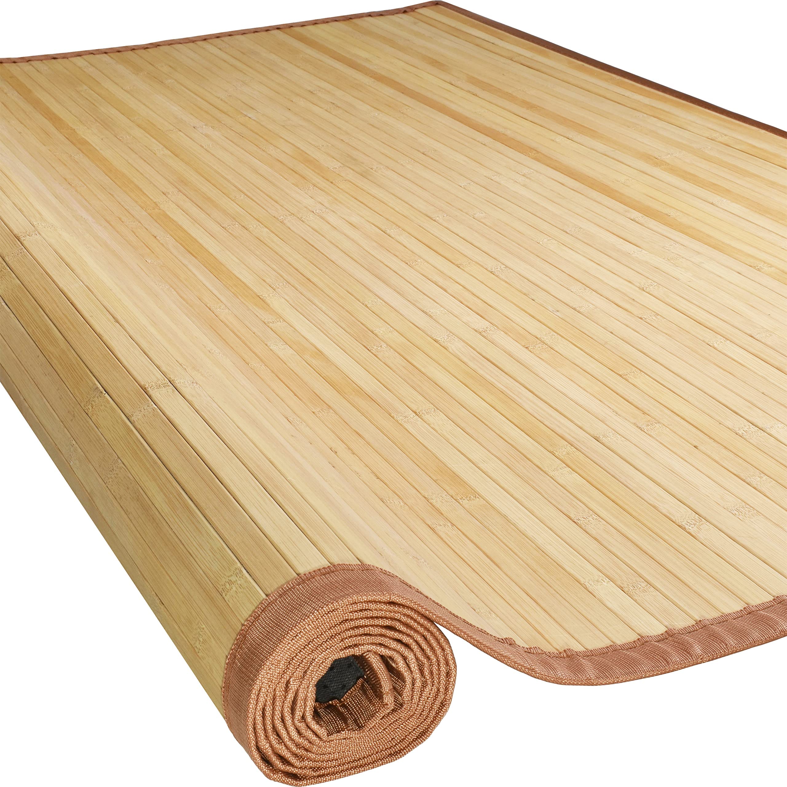 5x8 Bamboo Area Rug - Natural Light Brown Indoor/Outdoor Floor Mat for Living Room, Patio, Kitchen, Entryway - Durable & Eco-Friendly Bamboo Carpet for Home Decor