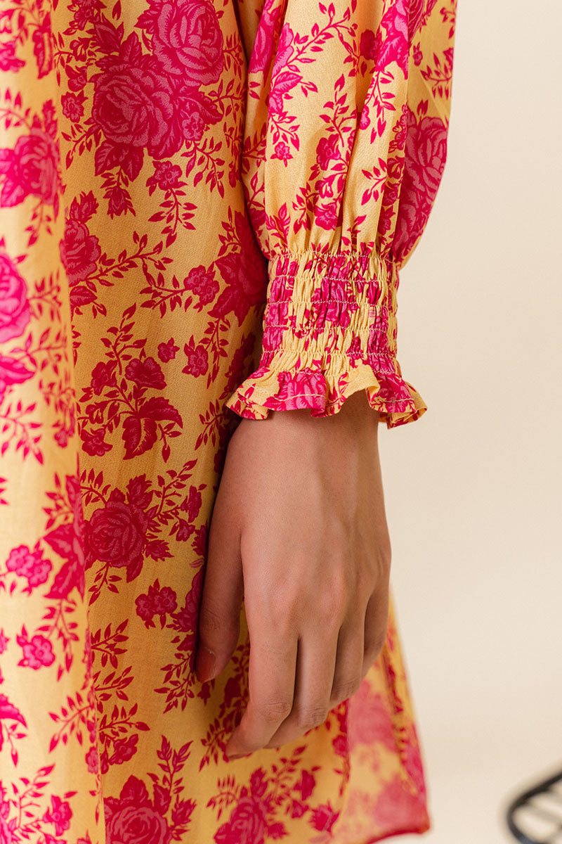 Stylish Misted Yellow 3-Piece Printed Lawn Suit for Women | Summer Fashion Outfit | Perfect for Weddings, Parties & Casual Wear