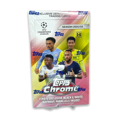 2021-22 Topps UEFA Champions League Chrome Soccer Trading Cards Lite Box - Collectible Soccer Cards for Fans & Players, Perfect for Gifts, Trading, and Display