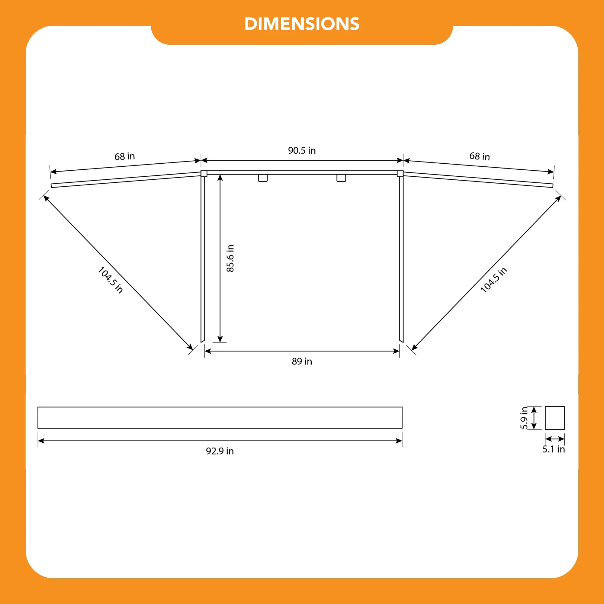 180 Degree Adjustable Awning - Outdoor Patio Sun Shade for Deck, Garden, and Poolside - UV Protection & Waterproof Canopy Cover