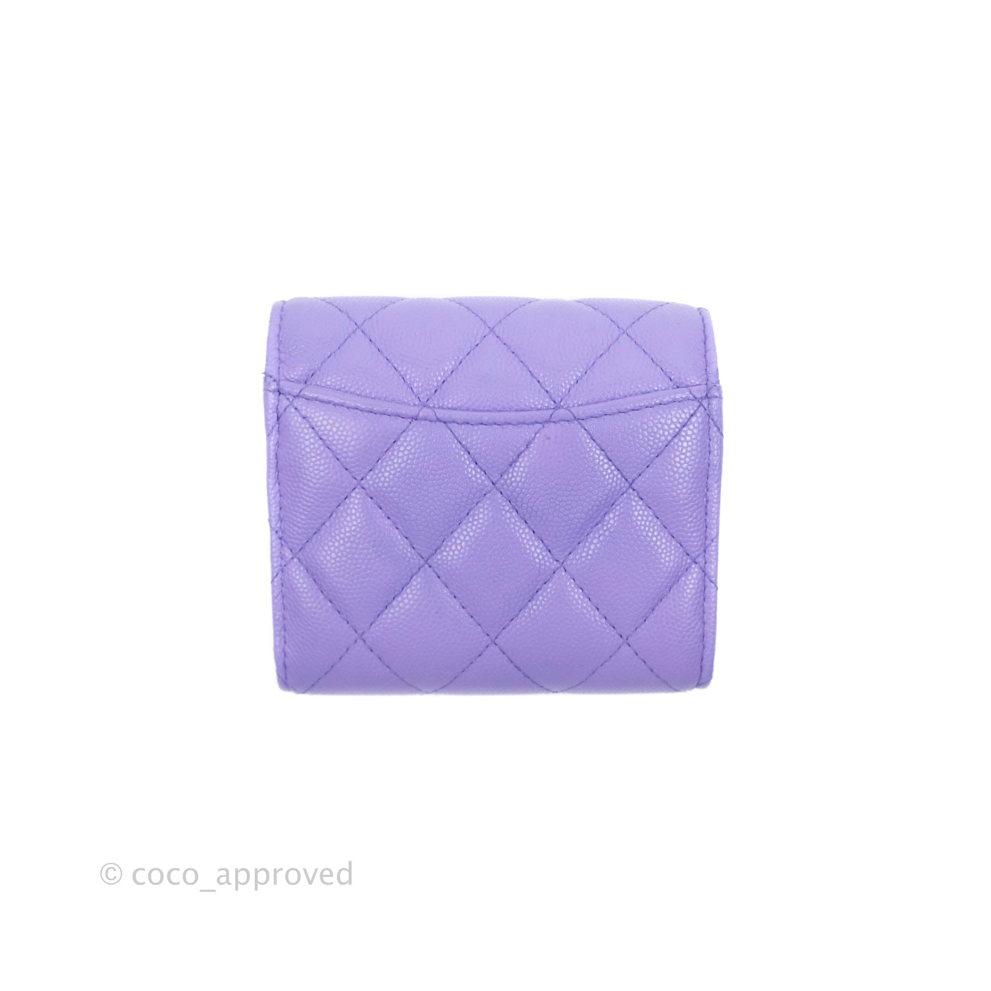 Chanel Classic Flap Wallet in Purple Caviar Leather with Gold Hardware - Luxury Designer Wallet for Women | Perfect for Everyday Use, Special Occasions & Gift Giving
