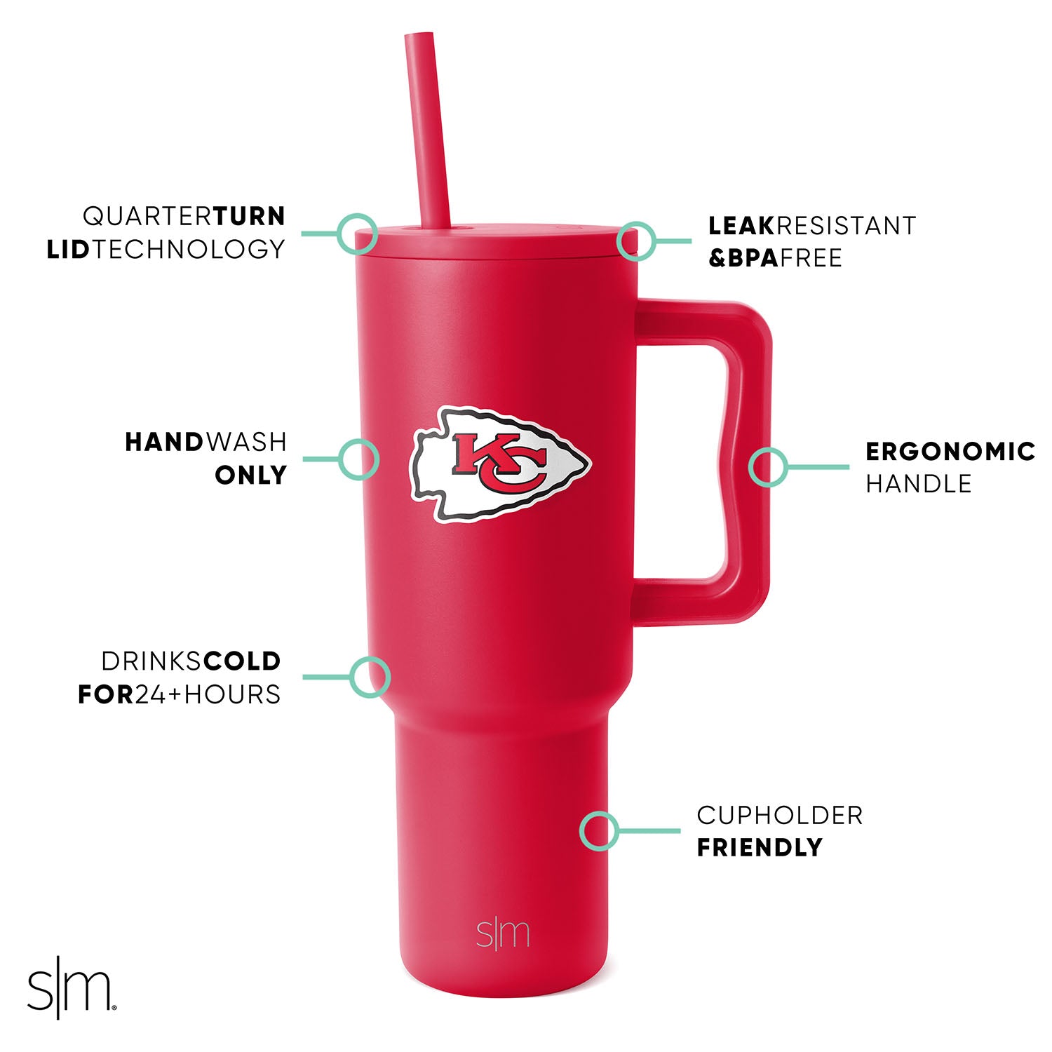 NFL Team Logo Insulated Stainless Steel Tumbler with Lid and Straw - 20oz Travel Mug for Hot & Cold Drinks - Perfect for Game Day, Office, Gym, and Outdoor Activities