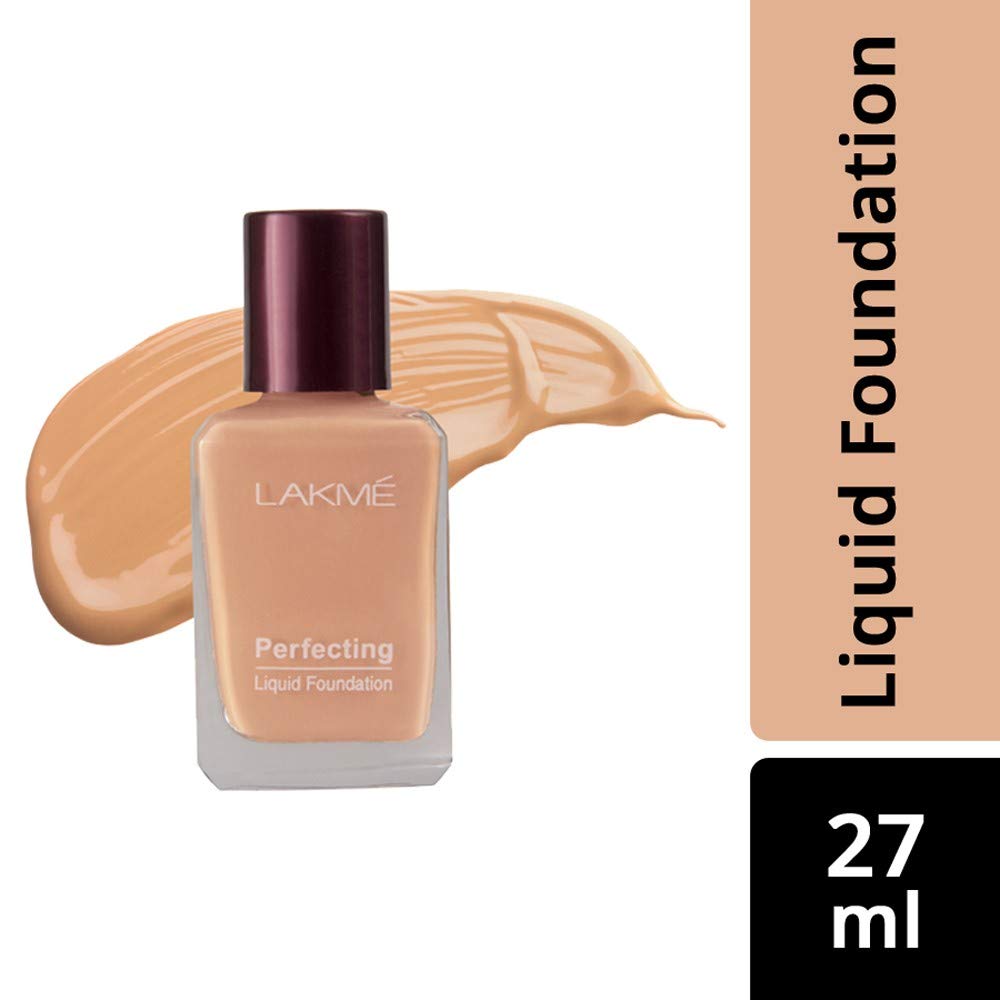 LAKMÉ Rose Natural Face Powder - Medium Coverage for Oily Skin, Soft Pink 40g & Lakme Perfecting Liquid Foundation Marble 27ml | Oil Control Makeup Set for Daily Wear & Special Occasions