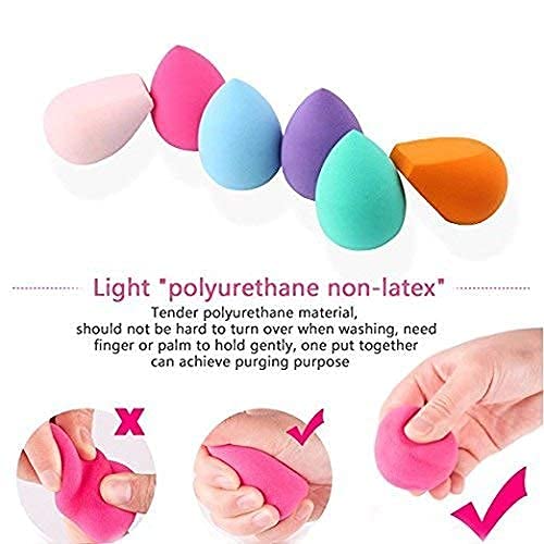 Premium RP MALL Makeup Sponge Set of 6 - Soft Beauty Blender Puff for Flawless Foundation Application (Multi-Color) | Ideal for Liquid, Cream & Powder Cosmetics | Professional Makeup Tools for Daily Use & Travel