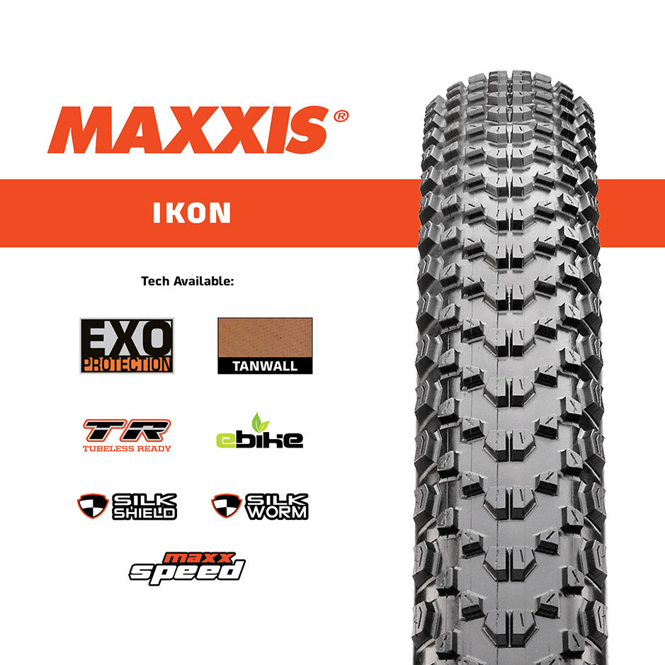 Maxxis 26 Ikon Mountain Bike Tire - Durable & Lightweight for Trail Riding & Off-Road Cycling - Perfect for MTB, Gravel & Commuter Bikes
