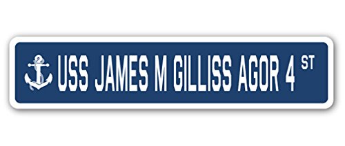 USS James M. Gilliss AGOR-4 Navy Ship Street Sign - Vintage Military Gift for Sailors & Veterans - Perfect for Home, Office, or Man Cave Decor