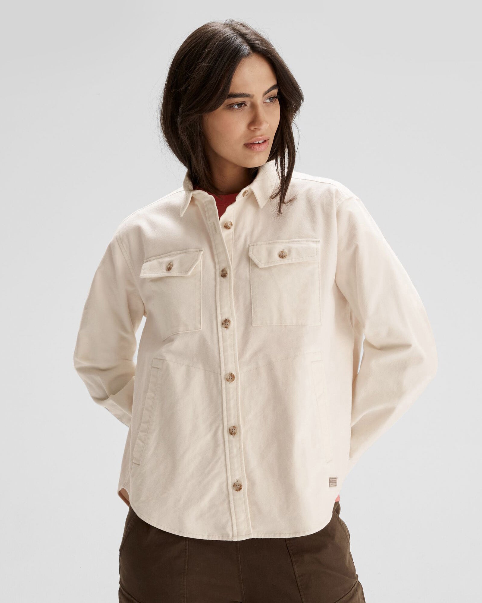 Women's Huntly Moleskin Long Sleeve Shirt - Soft Natural Cotton Top for Casual Wear & Outdoor Activities