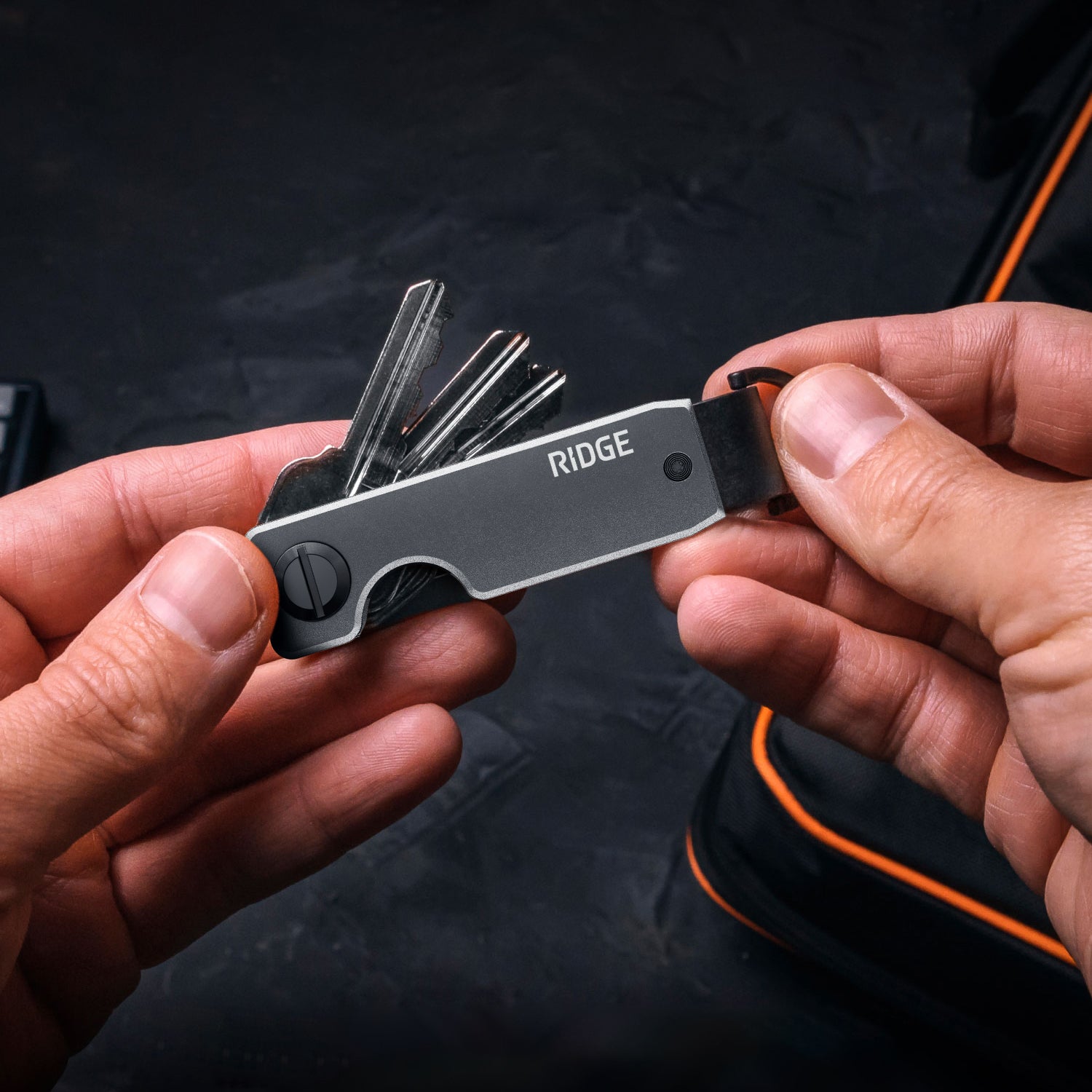 Ridge KeyCase Gunmetal - Premium Key Holder for Men & Women - Compact & Durable Key Organizer for Home, Office, and Travel Accessories